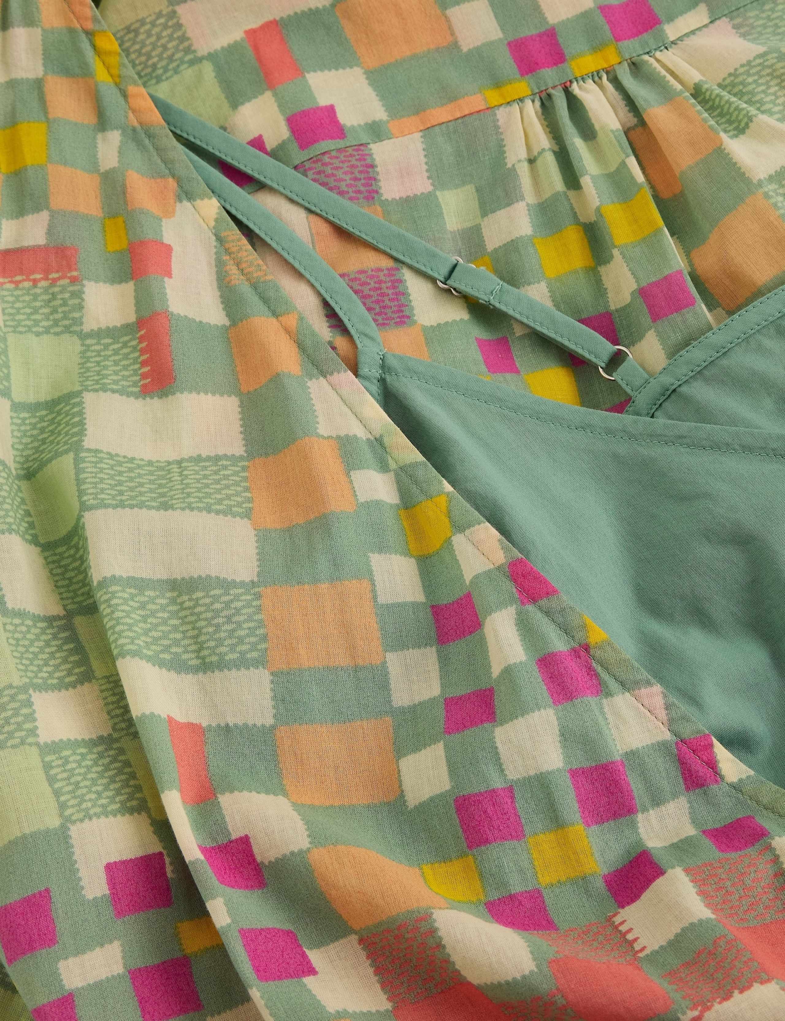 Pure Cotton Colour Block Midaxi Wrap Dress 6 of 6