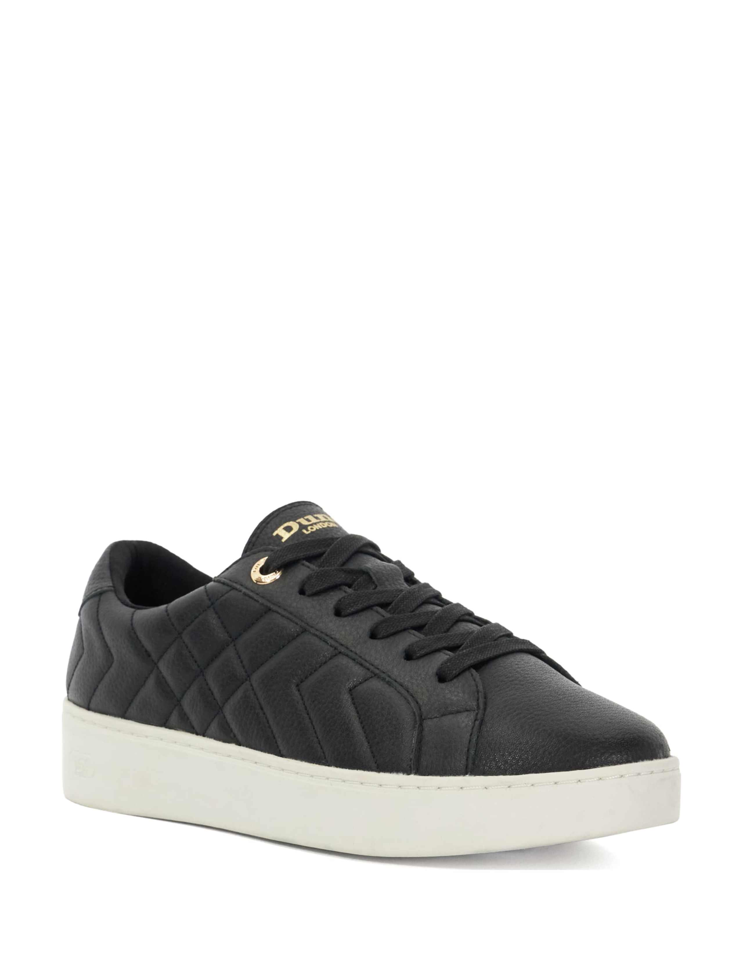 Leather Quilted Lace Up Trainers 3 of 5