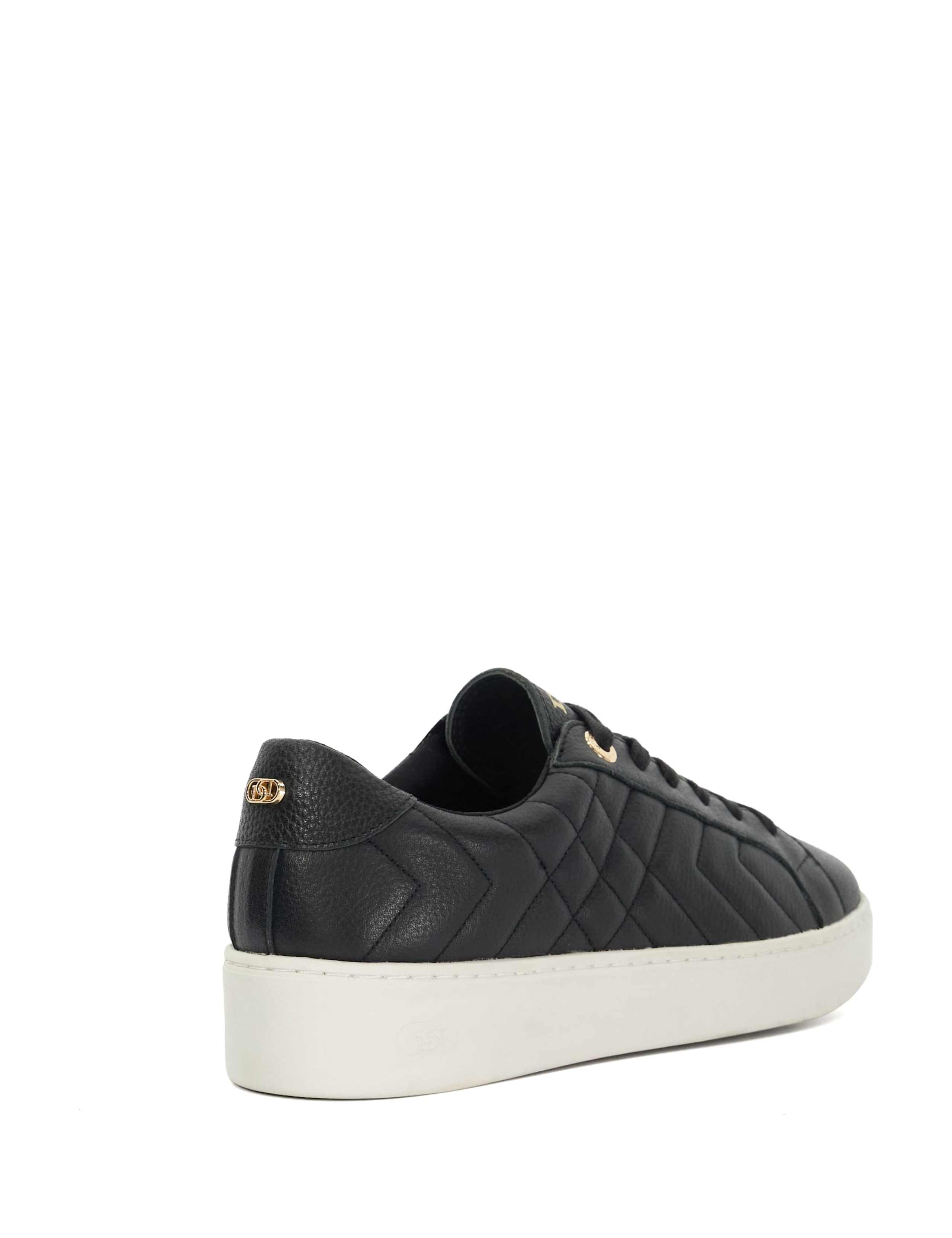 Leather Quilted Lace Up Trainers 4 of 5