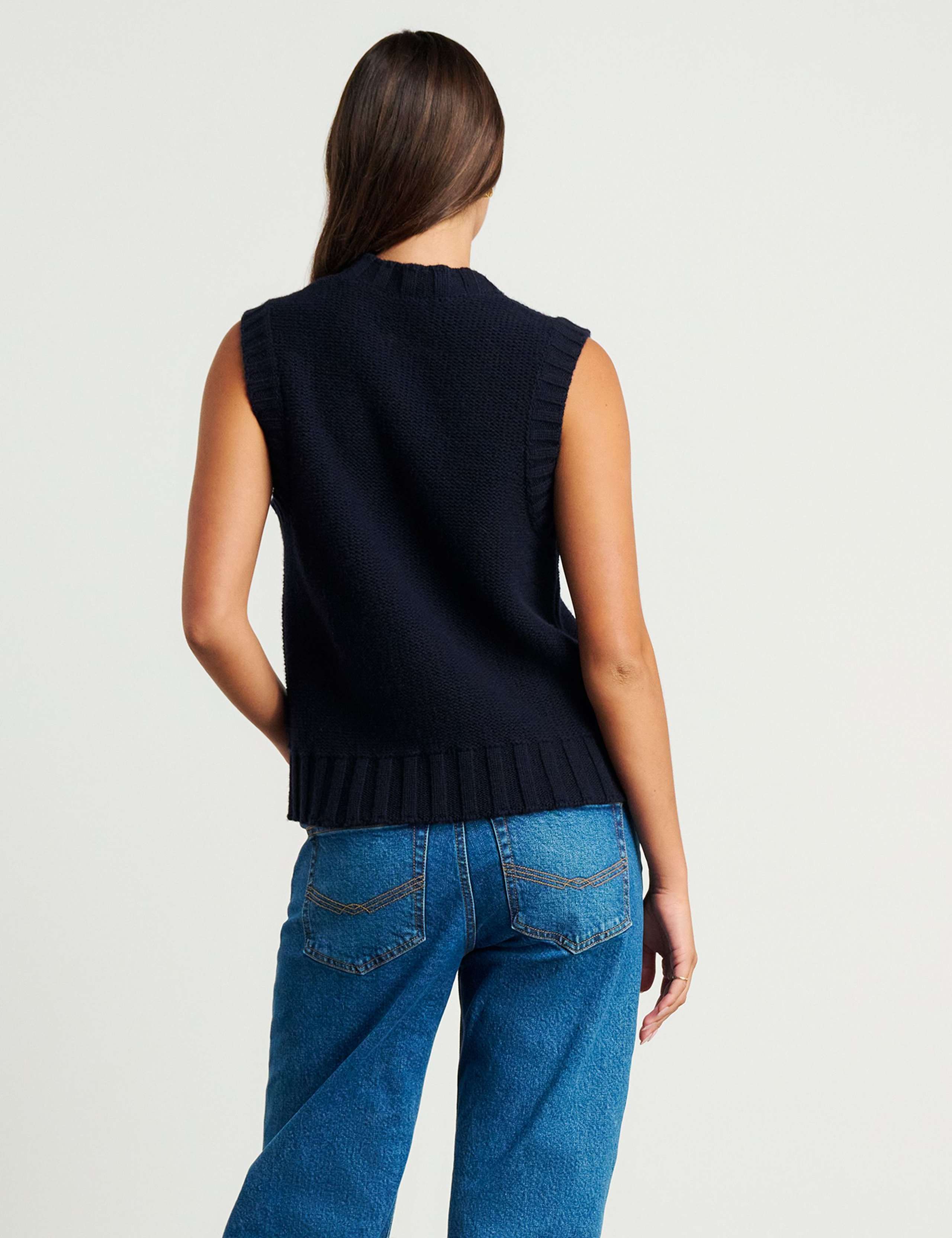 Pure Merino Wool Textured V-Neck Knitted Vest 7 of 7