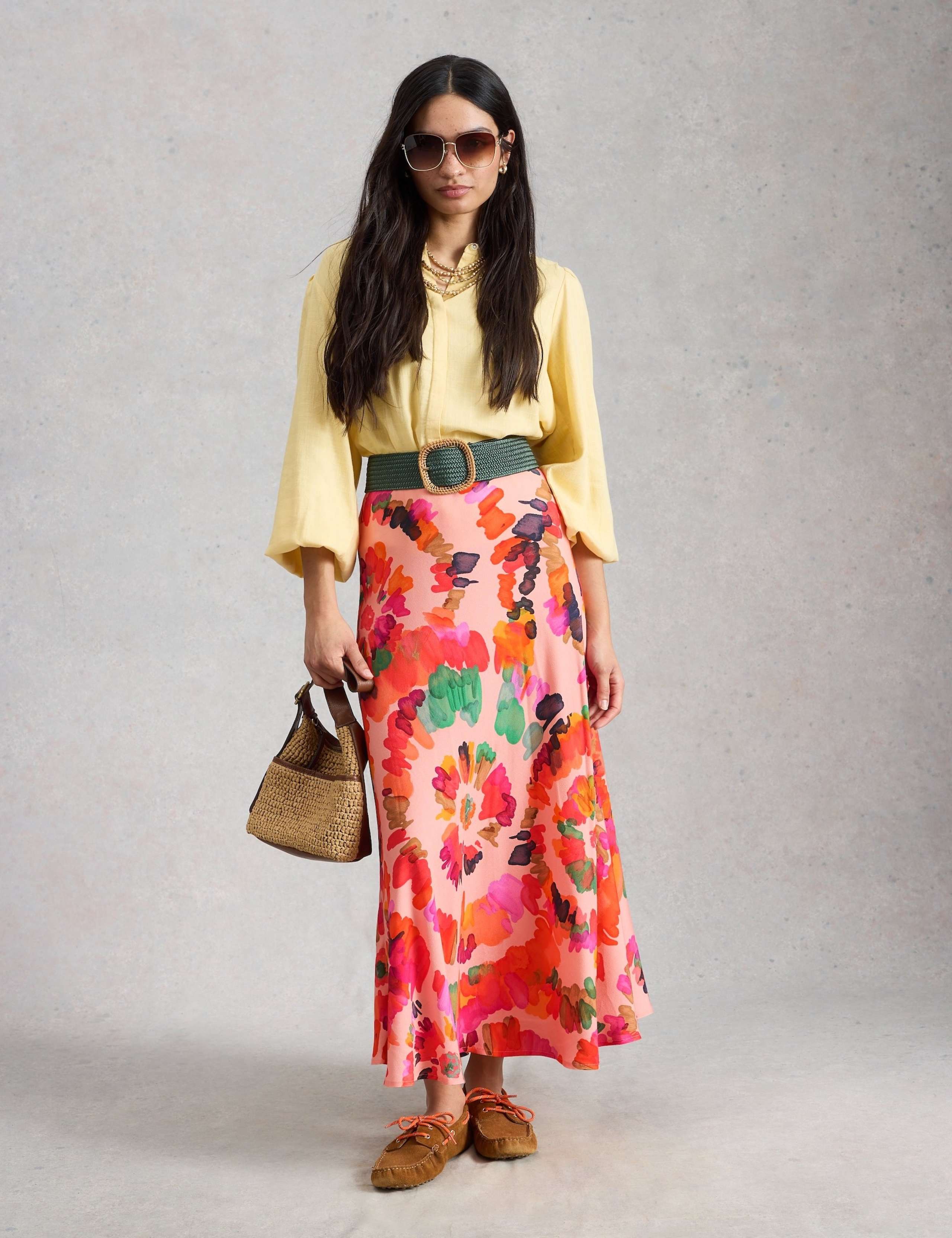 Printed Maxi A-Line Skirt 3 of 6