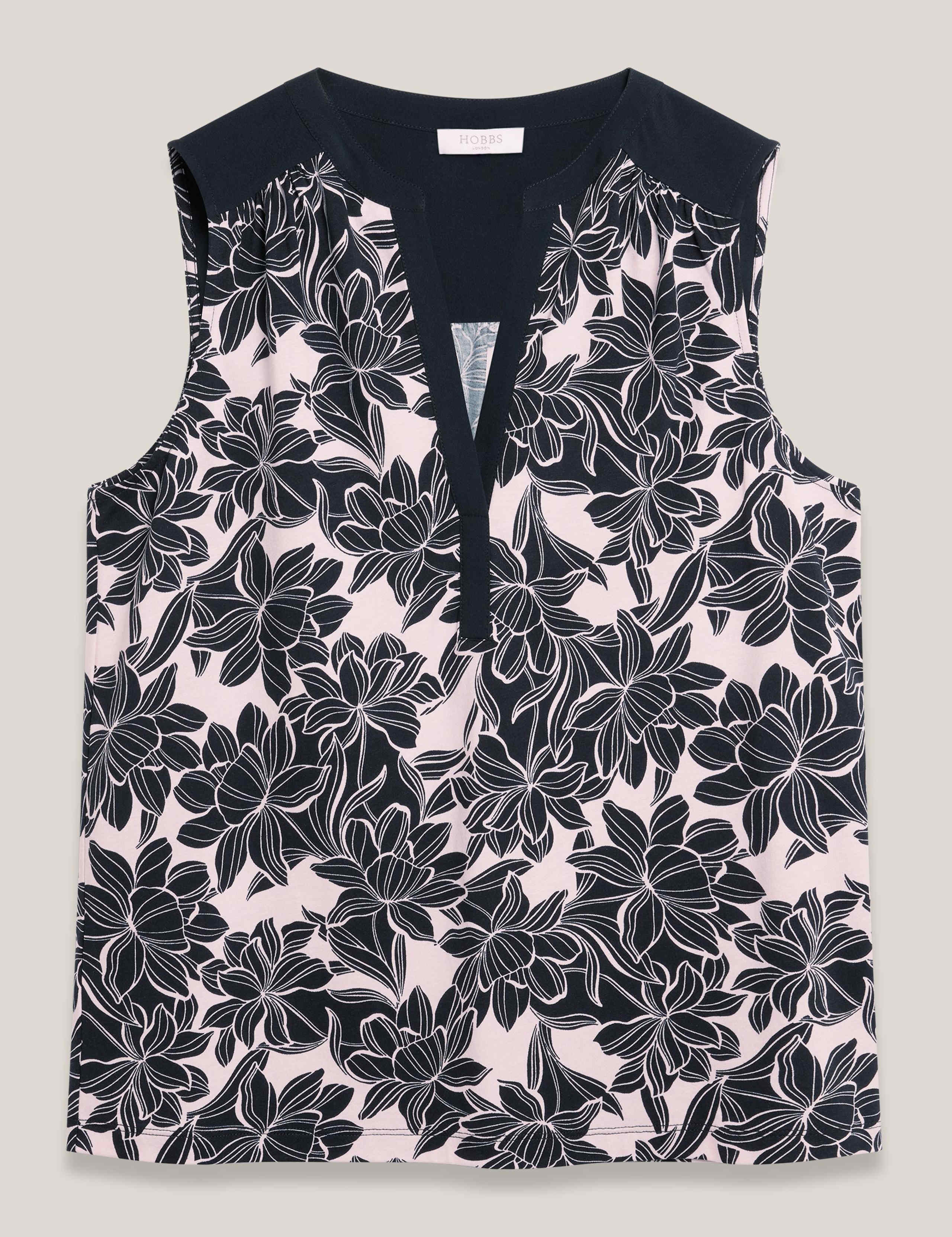 Cotton Blend Floral V-Neck Vest 2 of 5