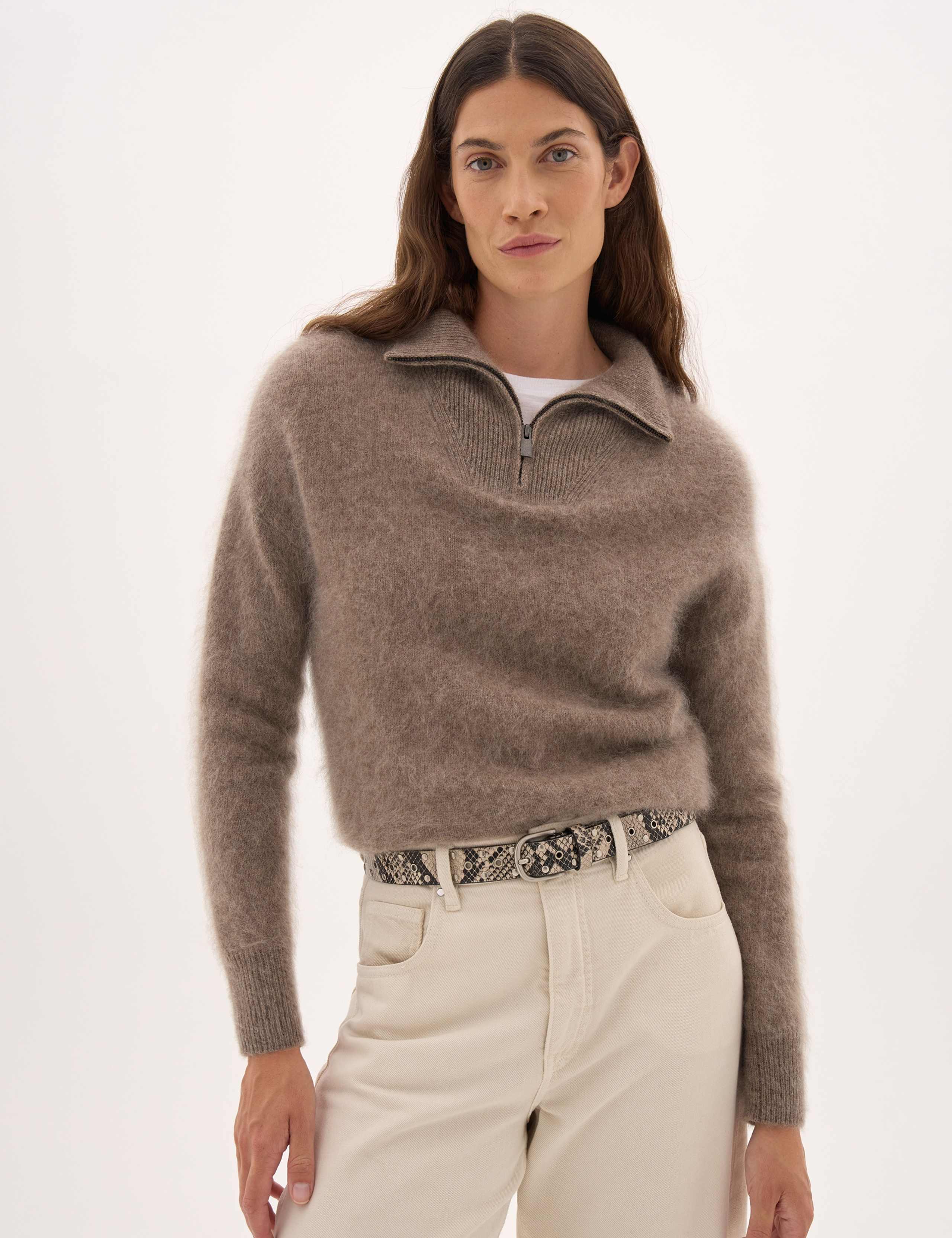 Pure Wool Brushed Collared Jumper 1 of 6