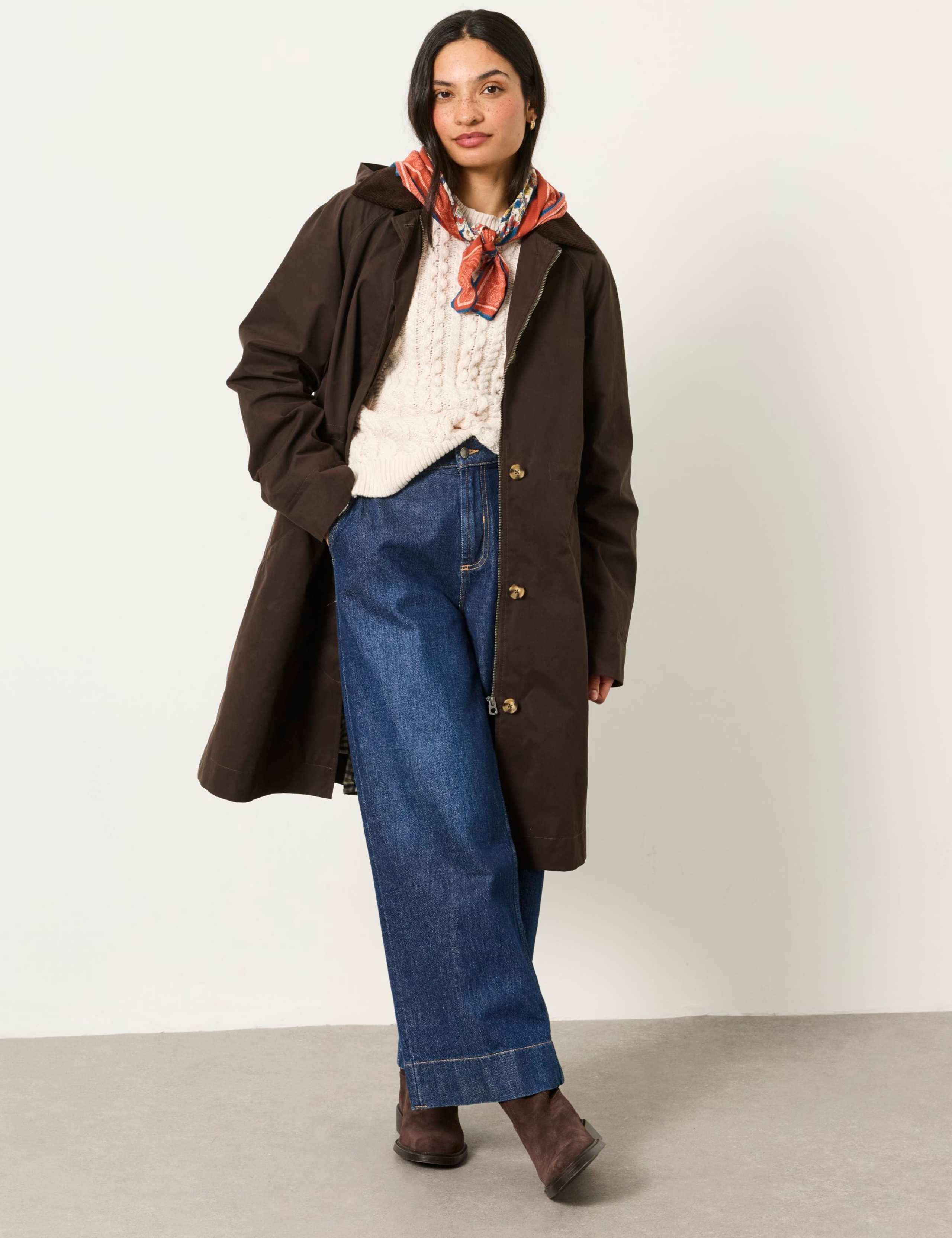 Cotton Blend Hooded Longline Coat 4 of 8