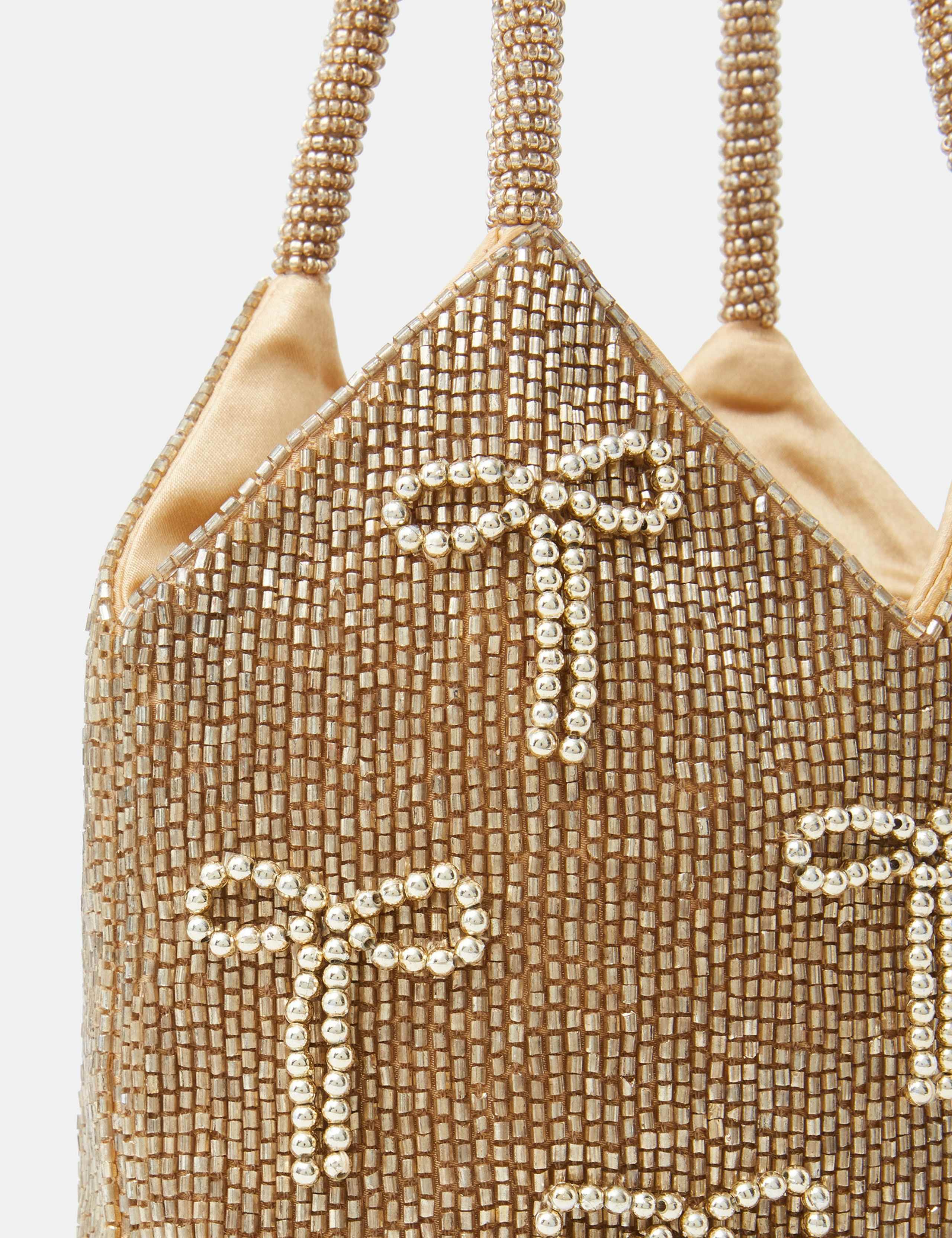 Beaded Bow Embellished Top Handle Clutch Bag 4 of 5