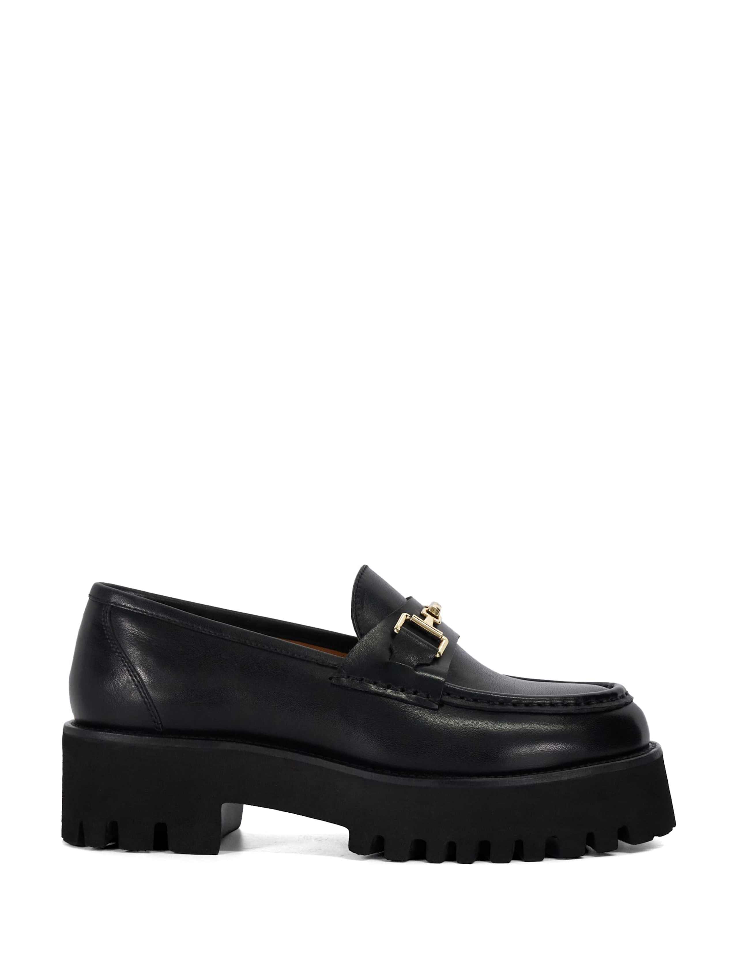 Leather Chunky Block Heel Loafers 1 of 5