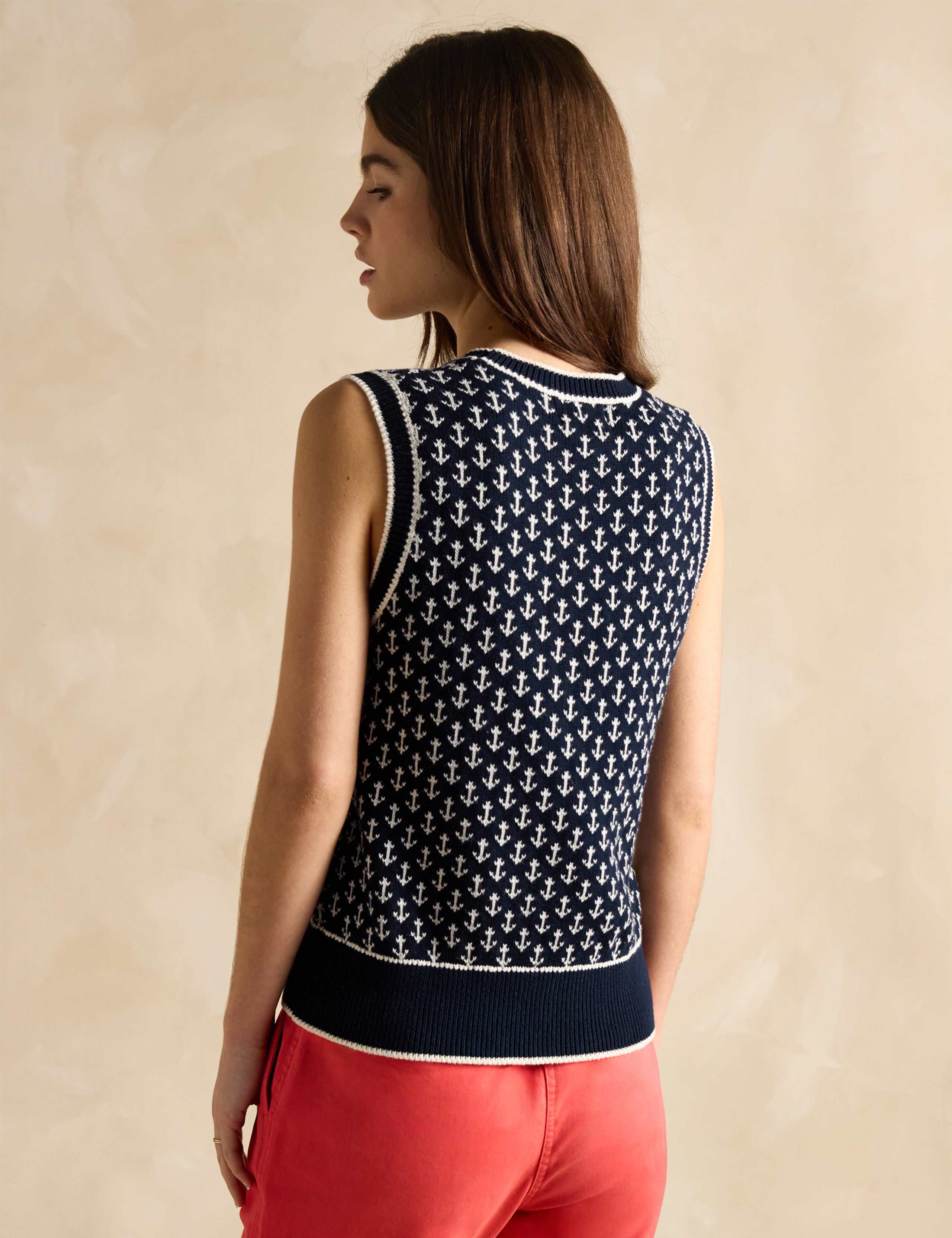Pure Cotton Anchor Knitted Vest 4 of 6