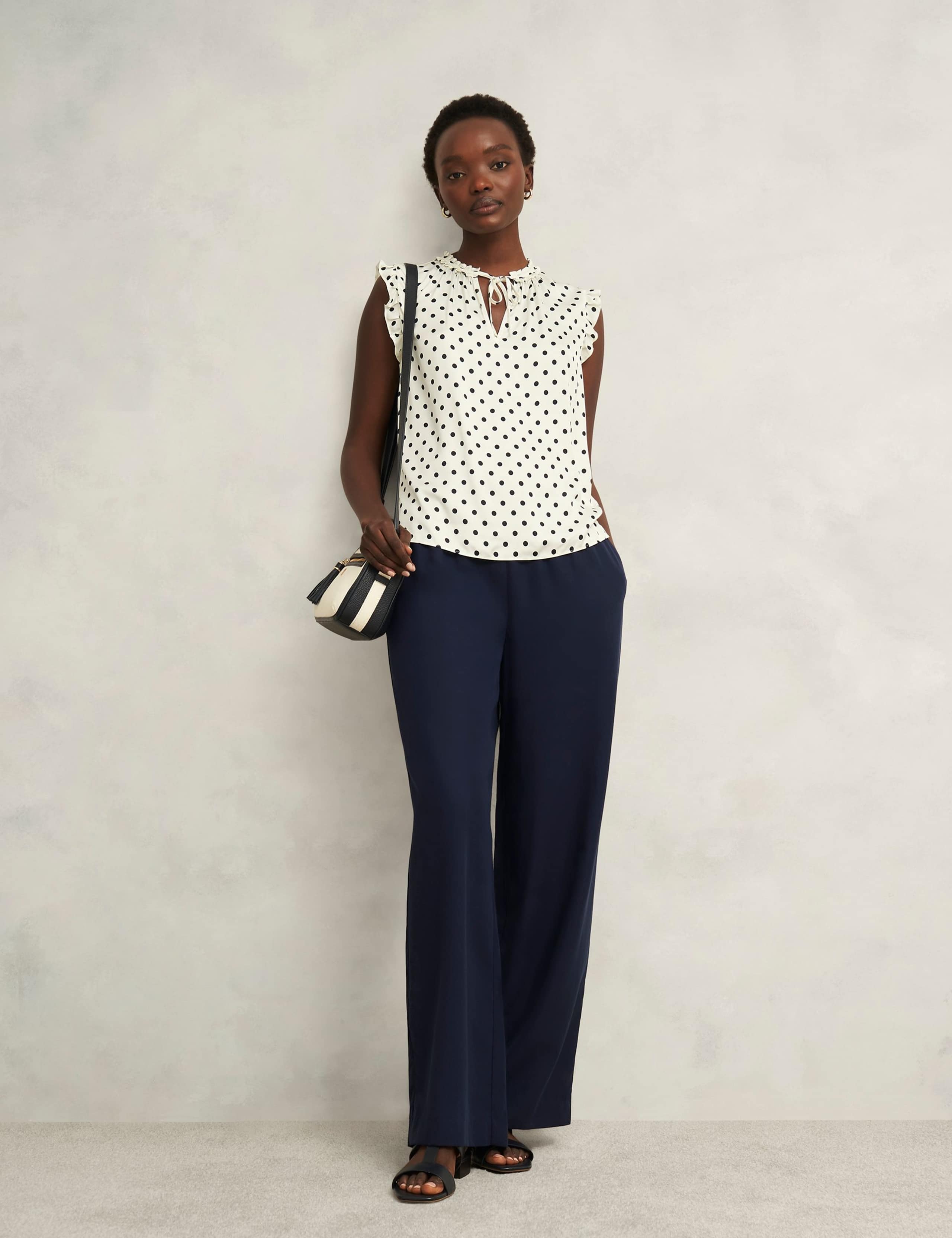 Polka Dot Tie Neck Blouse 3 of 7