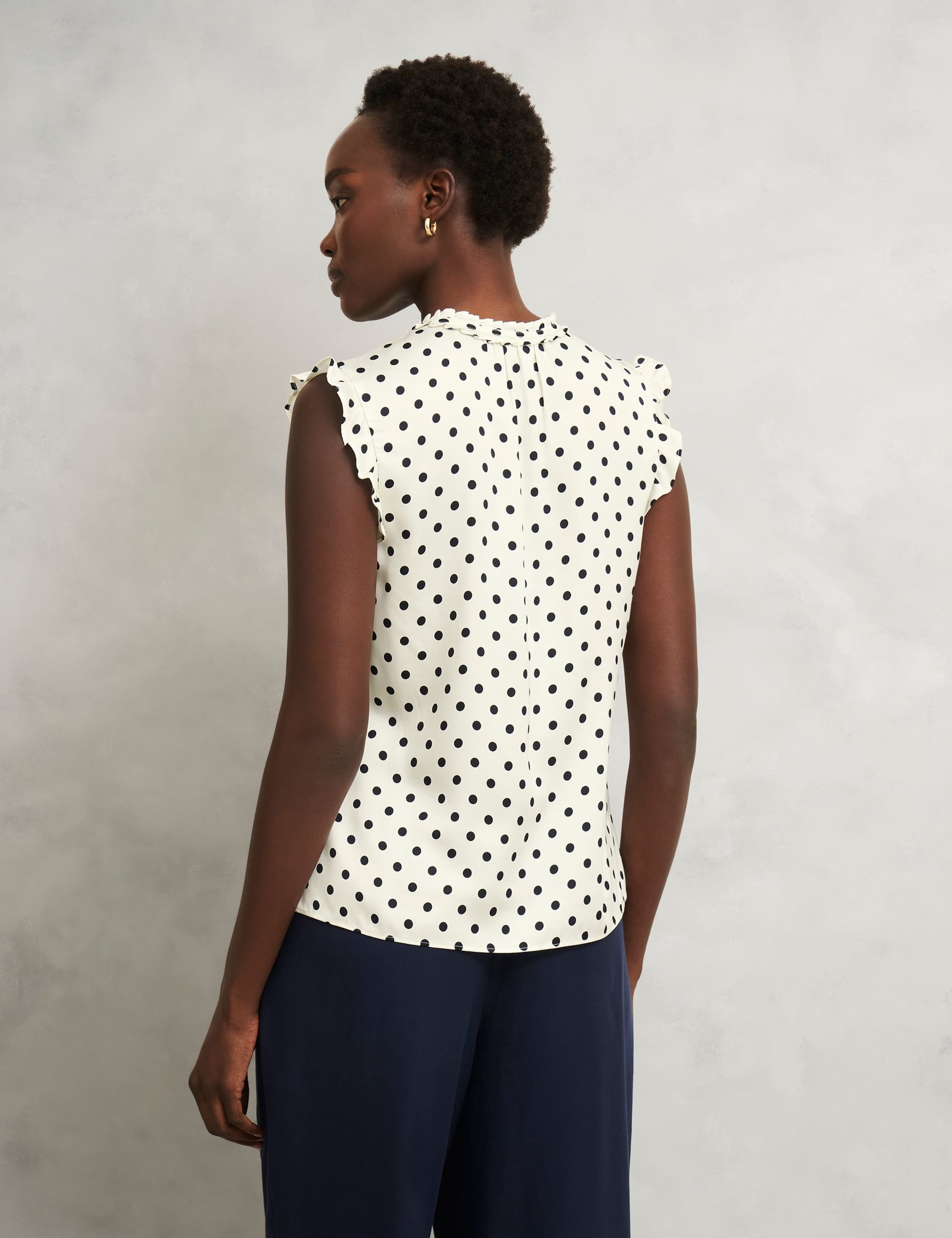 Polka Dot Tie Neck Blouse 5 of 7