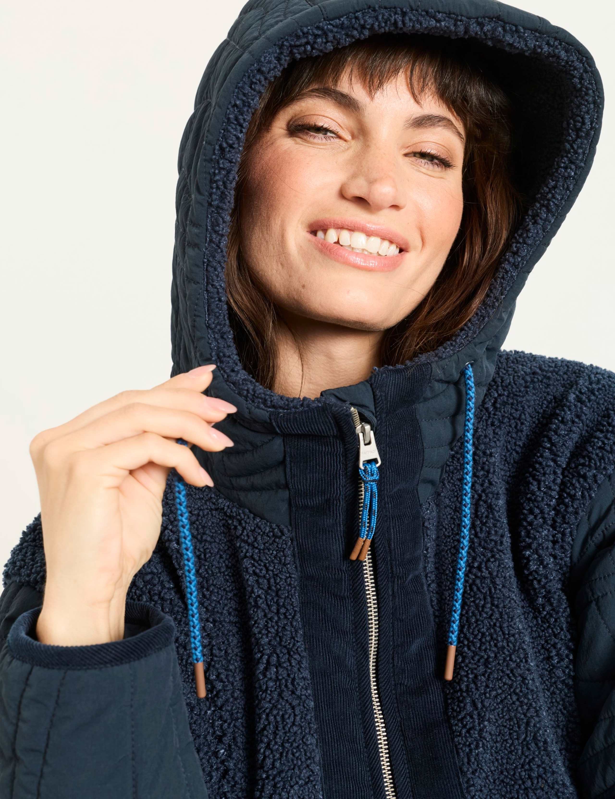 Borg Quilted Hooded Zip Through Jacket 7 of 7