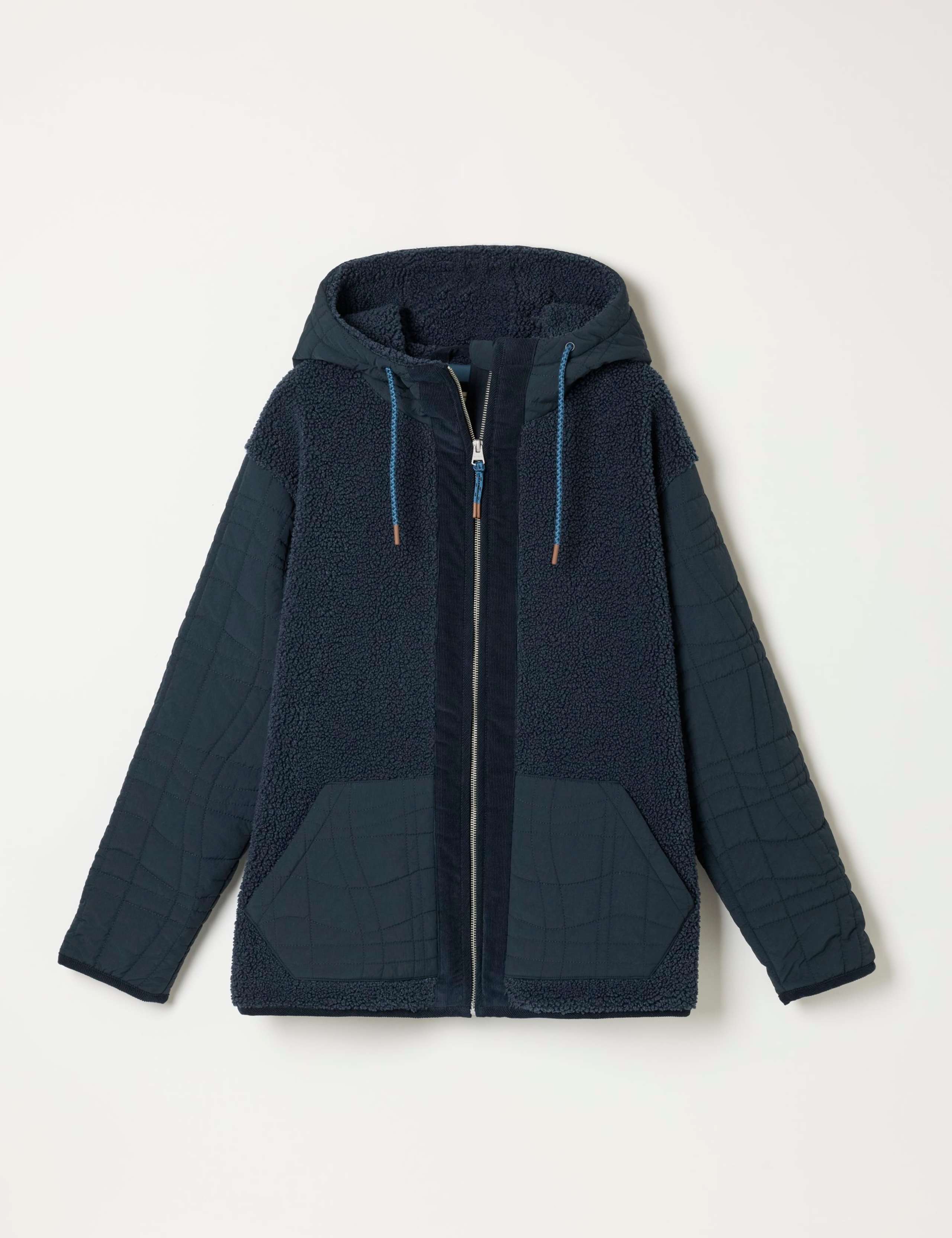 Borg Quilted Hooded Zip Through Jacket 2 of 7