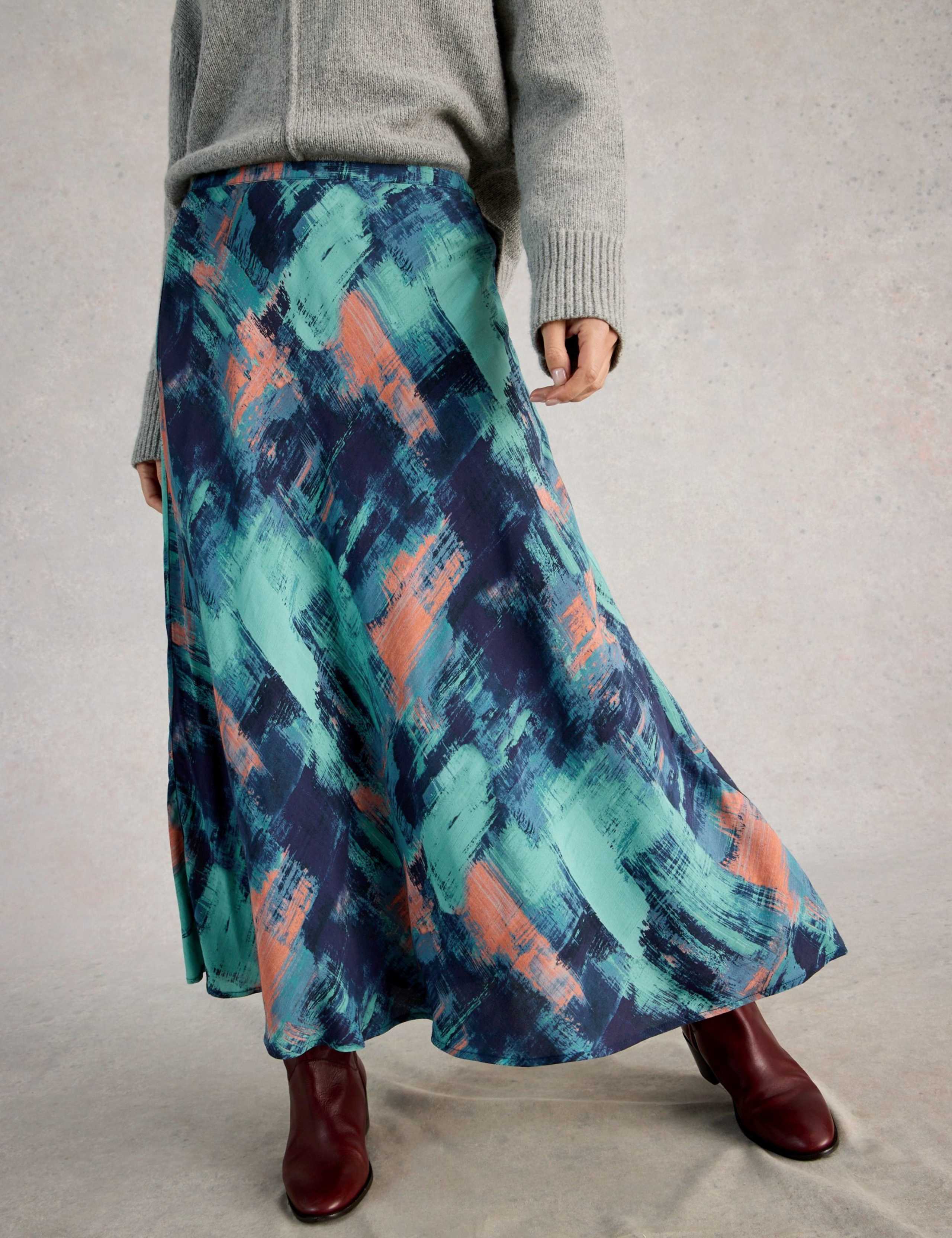 Printed Bias Cut Maxi Skirt 5 of 6