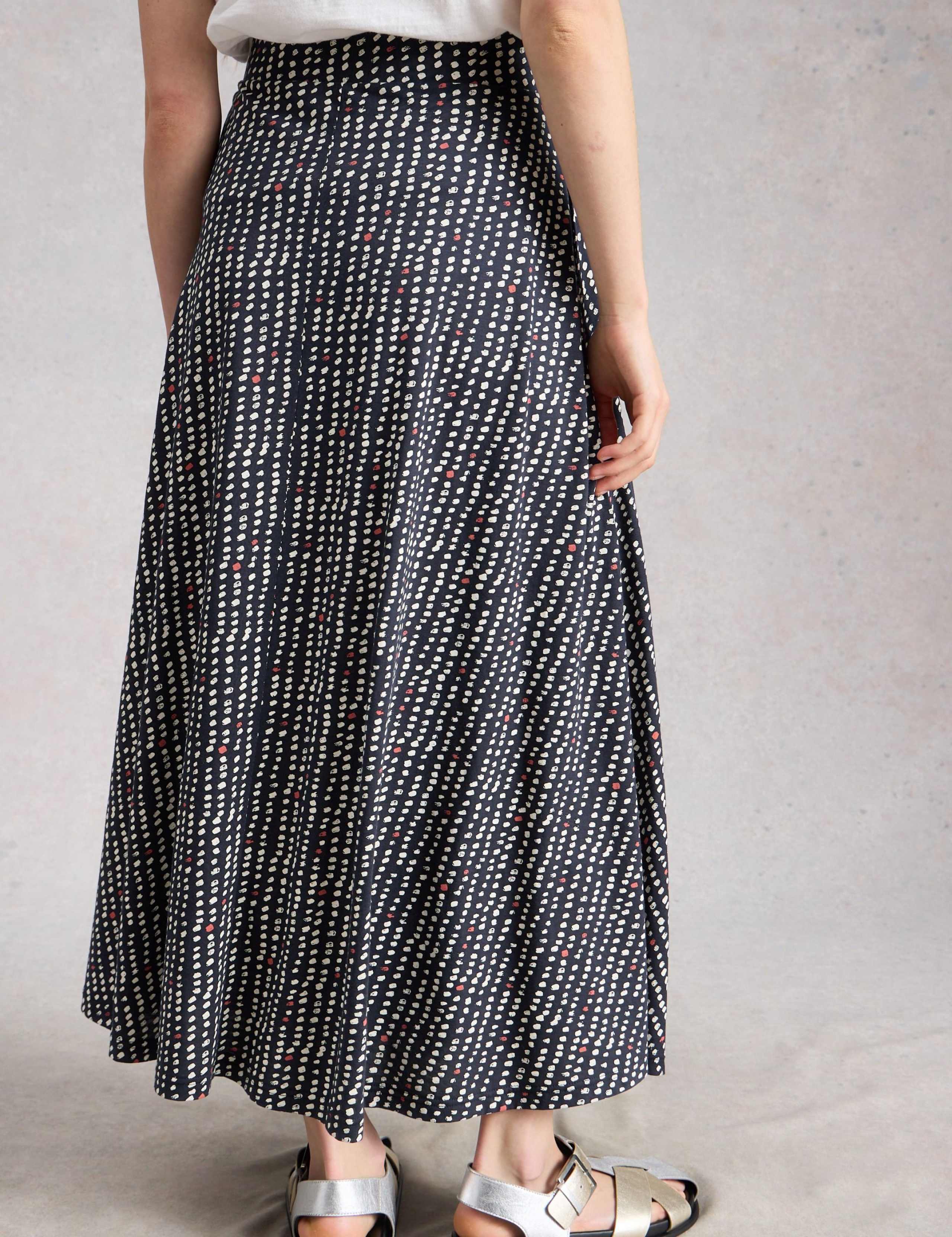 Cotton Modal Jersey Printed Maxi Skirt 3 of 6