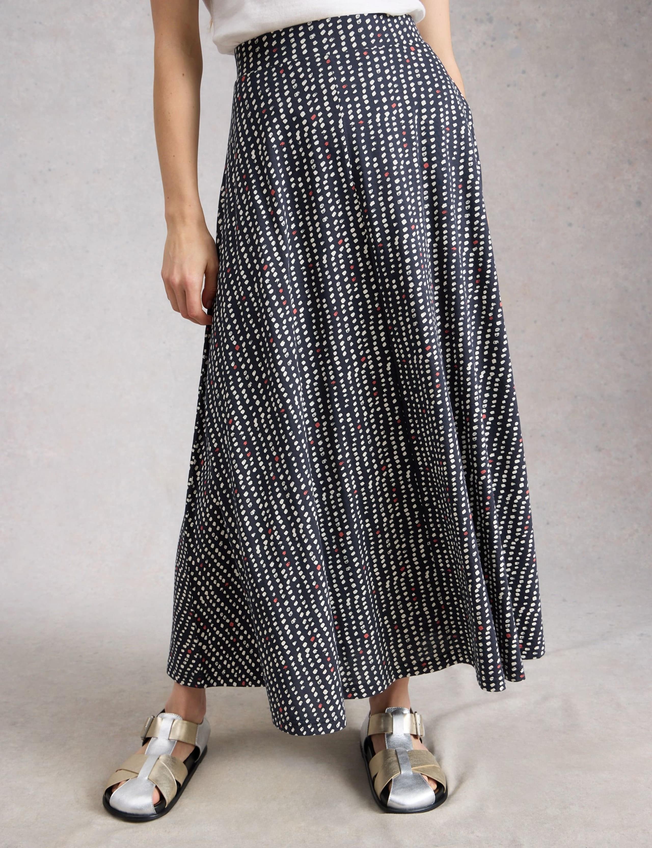Cotton Modal Jersey Printed Maxi Skirt 4 of 6