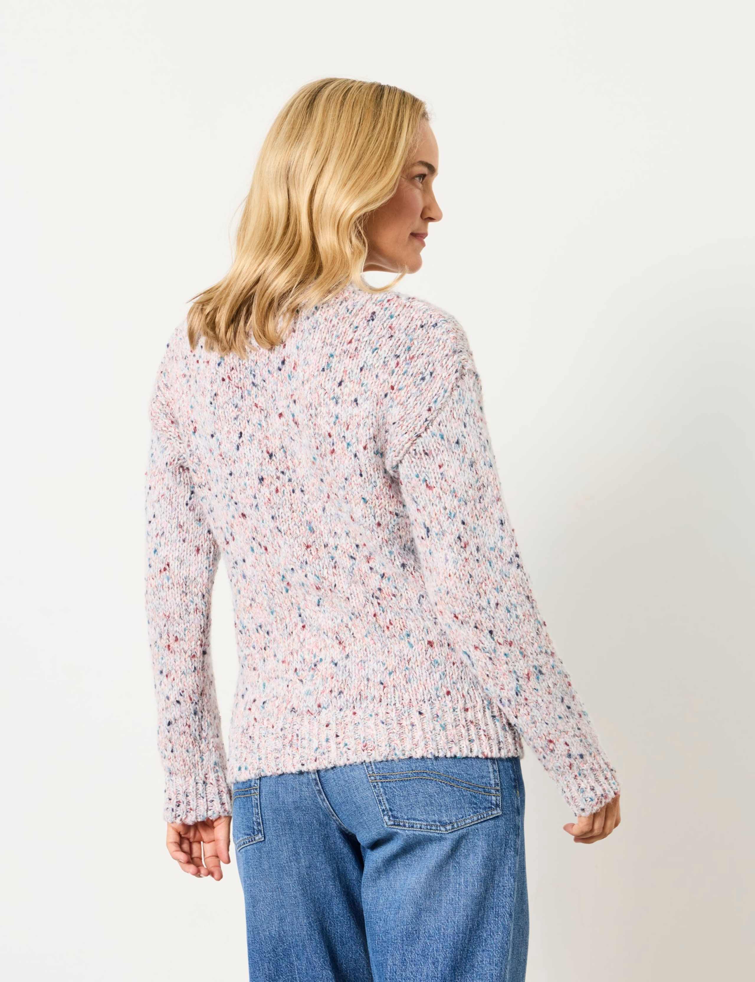 Cotton Blend Flecked Crew Neck Jumper 5 of 6