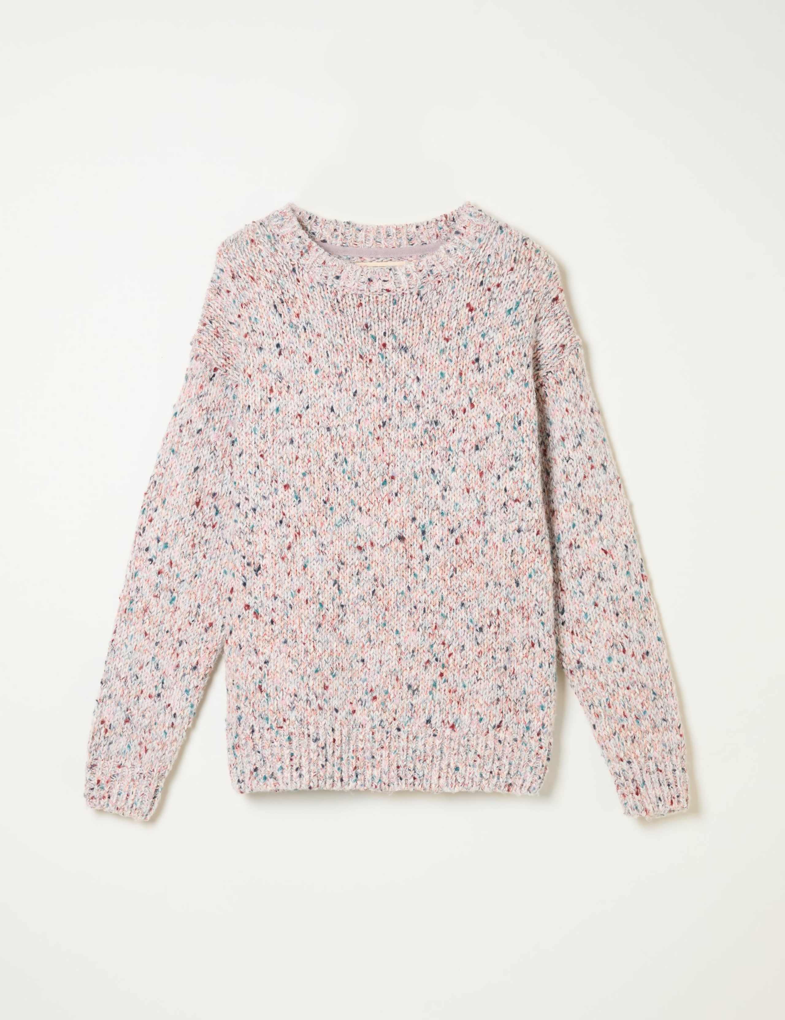 Cotton Blend Flecked Crew Neck Jumper 2 of 6