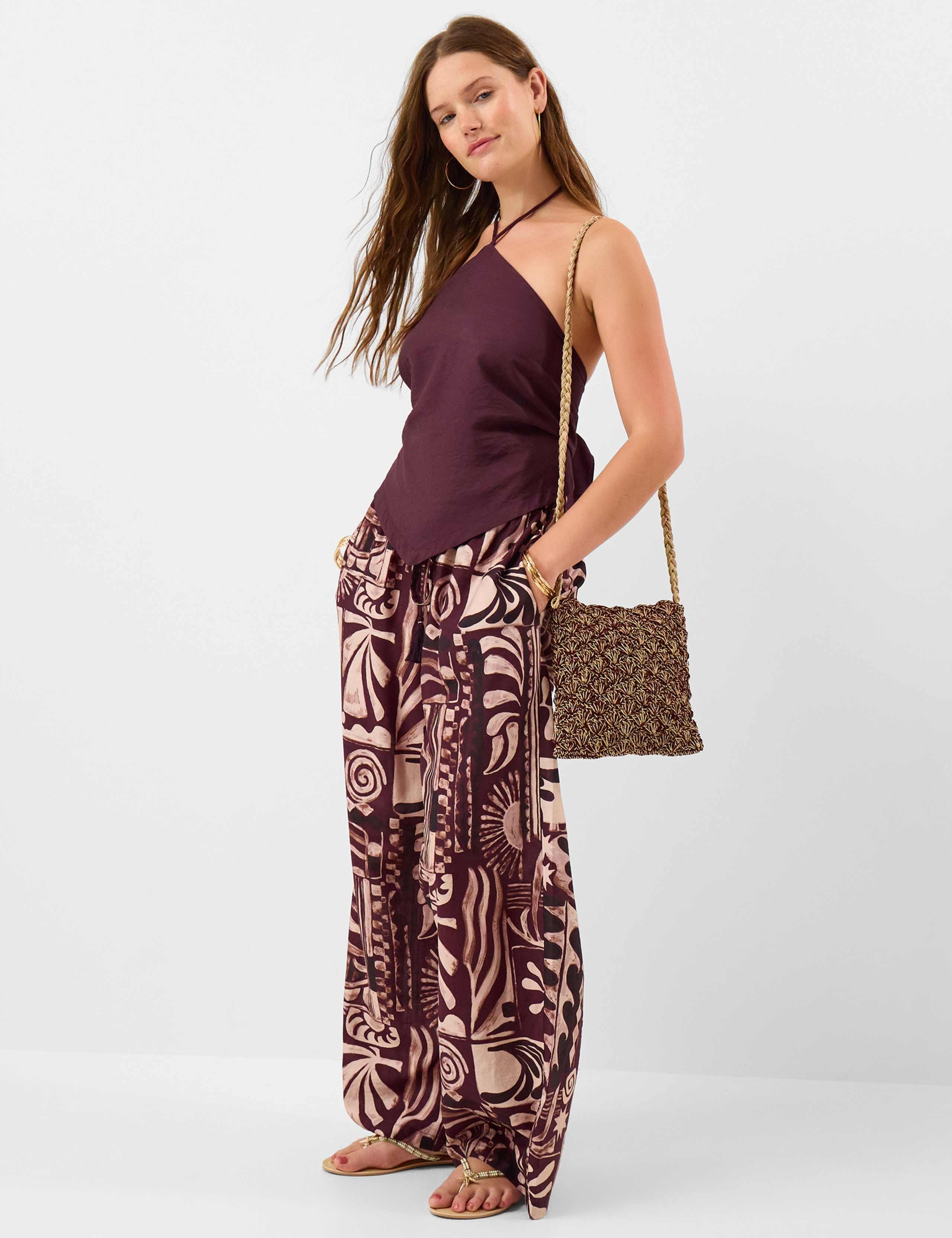 Halter Neck Scarf Detail Crop Top 2 of 4