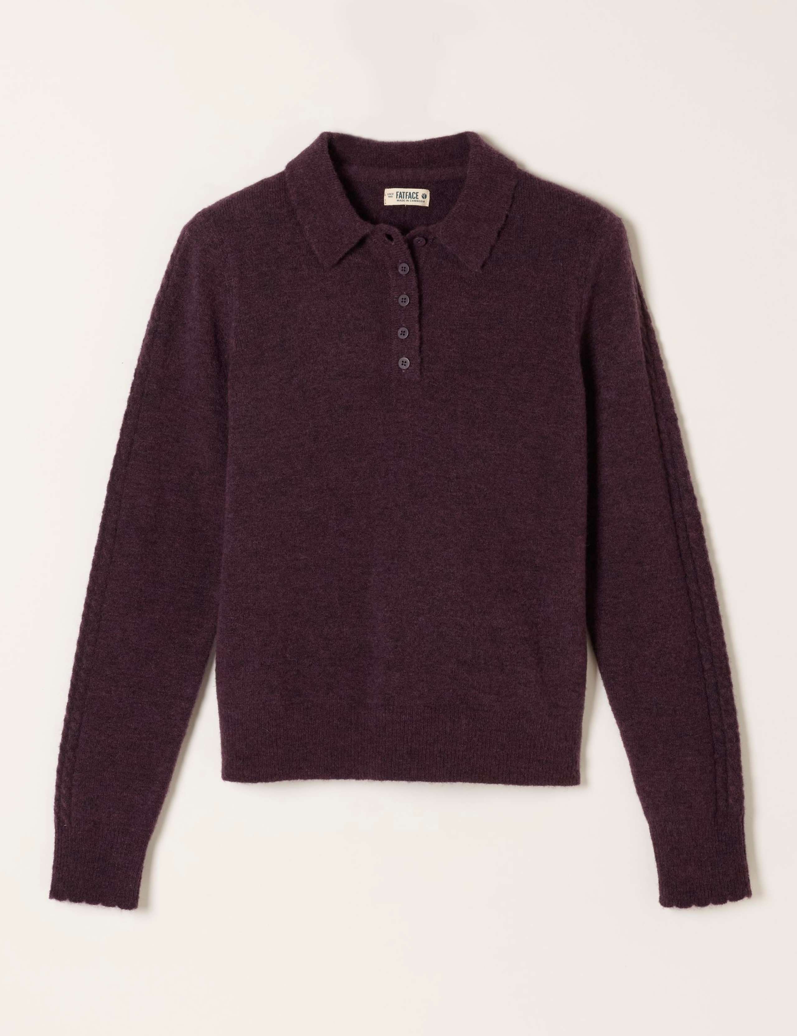 Wool Blend Collared Polo Jumper with Alpaca 2 of 6
