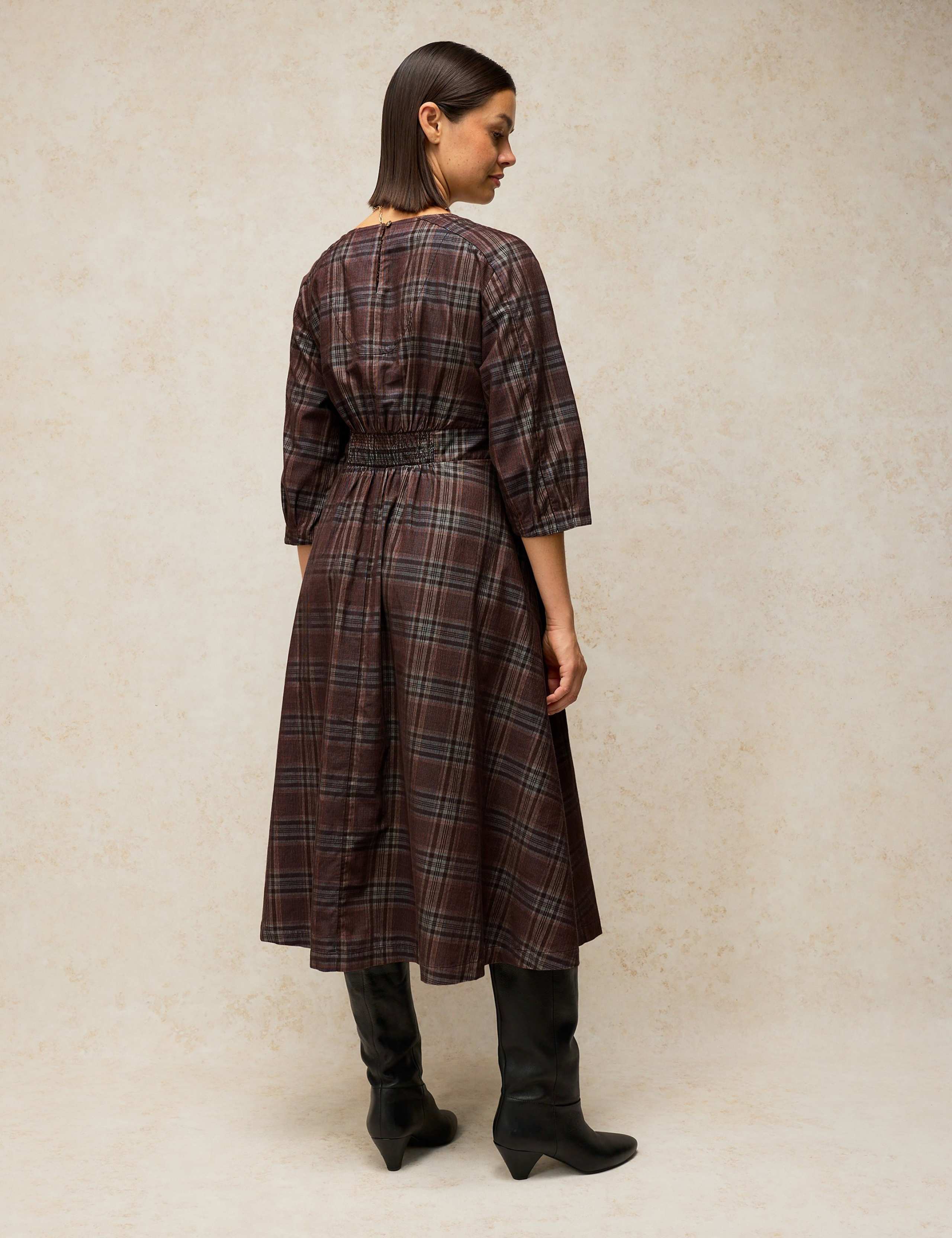 Kate Cord Printed V Neck Midi Tea Dress 3 of 7