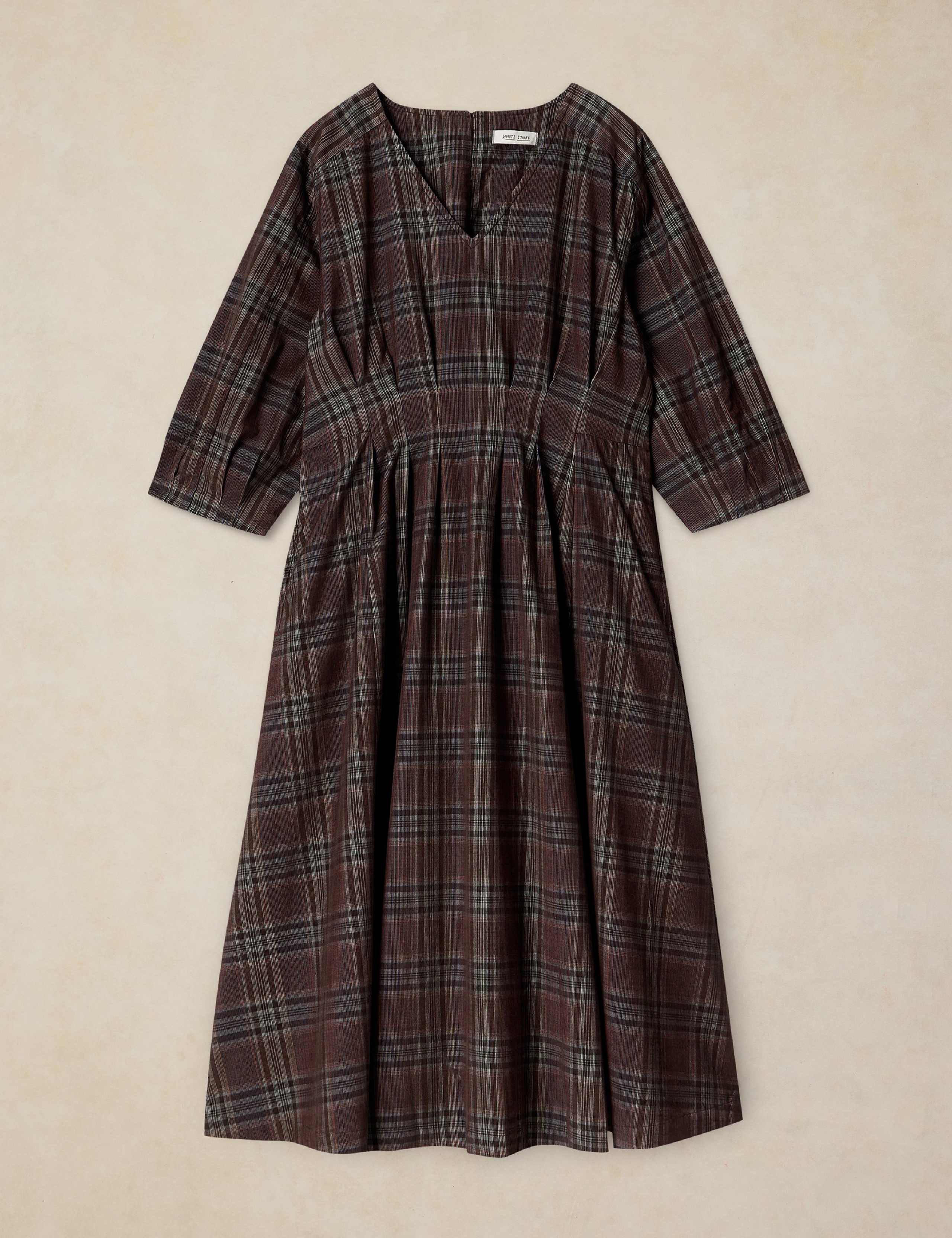 Kate Cord Printed V Neck Midi Tea Dress 2 of 7