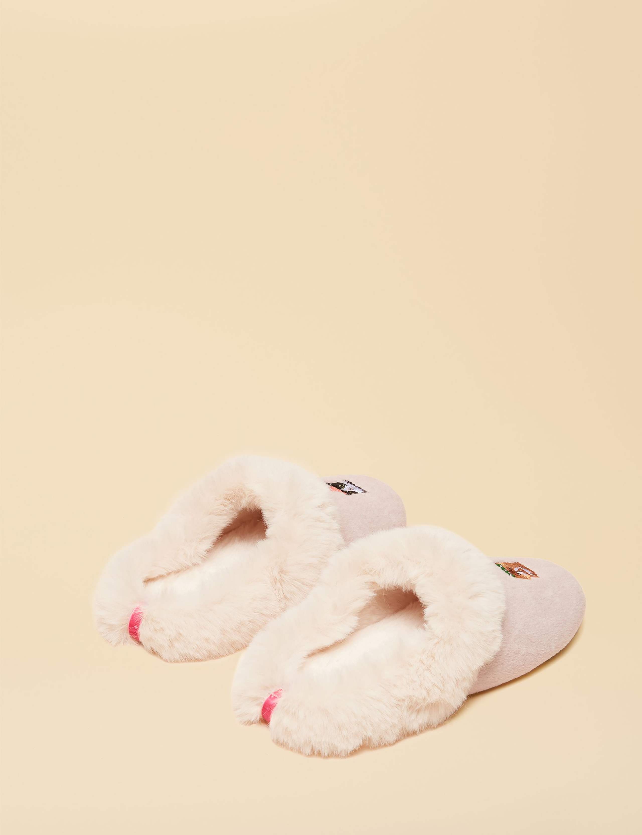 Cat Faux Fur Lined Mule Slippers 3 of 6