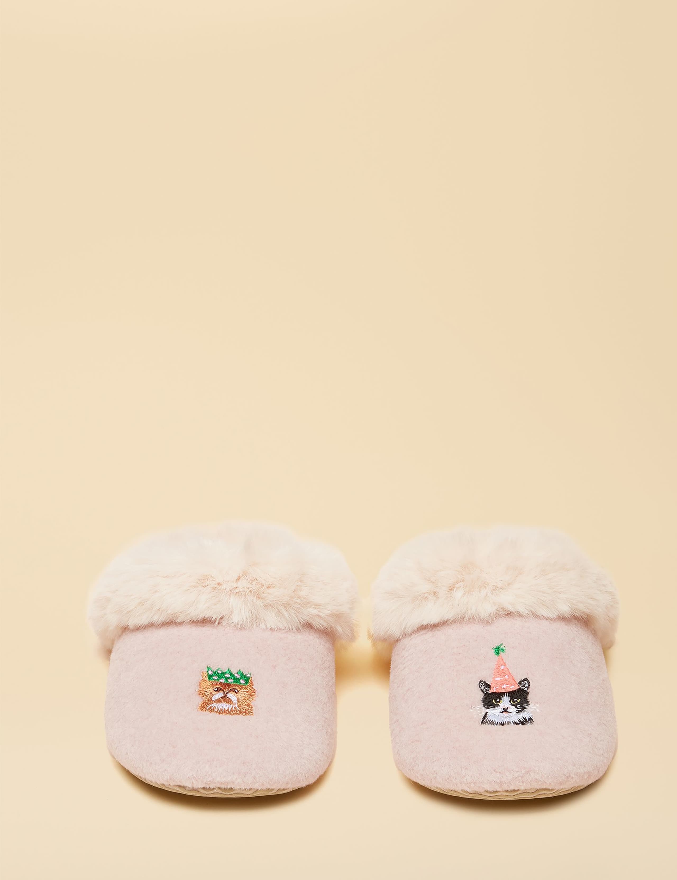 Cat Faux Fur Lined Mule Slippers 5 of 6
