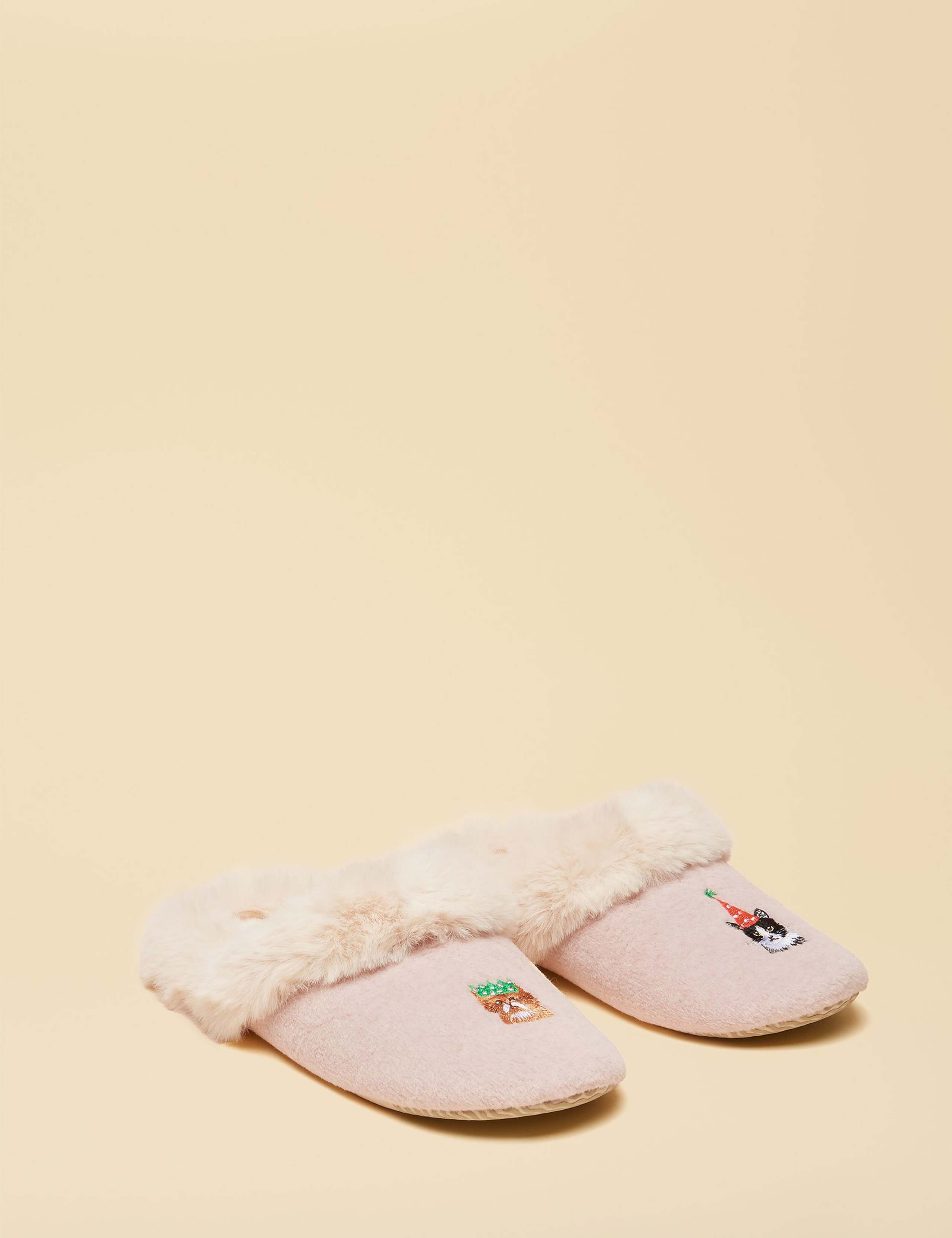 Cat Faux Fur Lined Mule Slippers 6 of 6