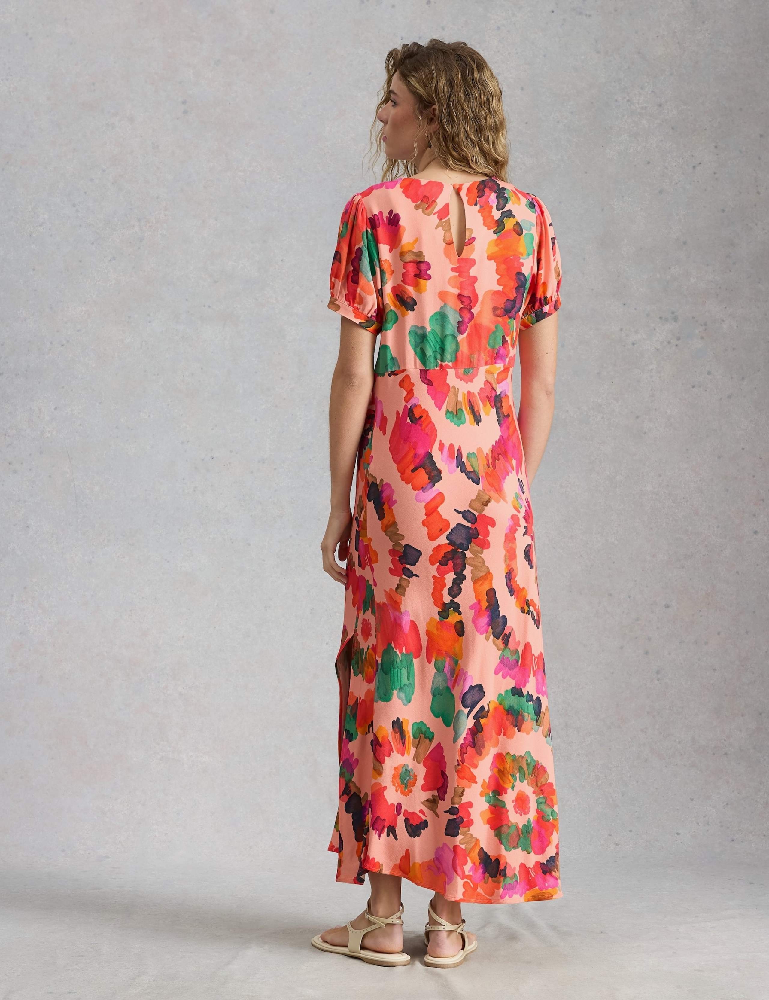Floral V-Neck Midaxi Waisted Dress 5 of 6