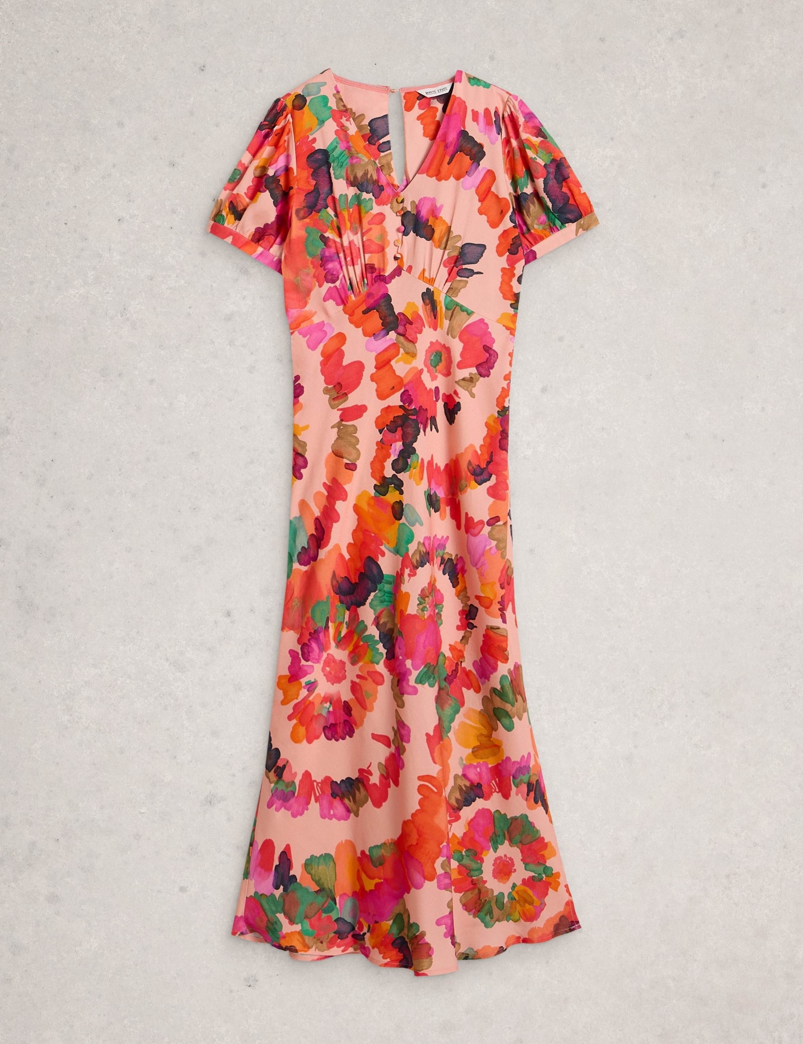 Floral V-Neck Midaxi Waisted Dress 2 of 6