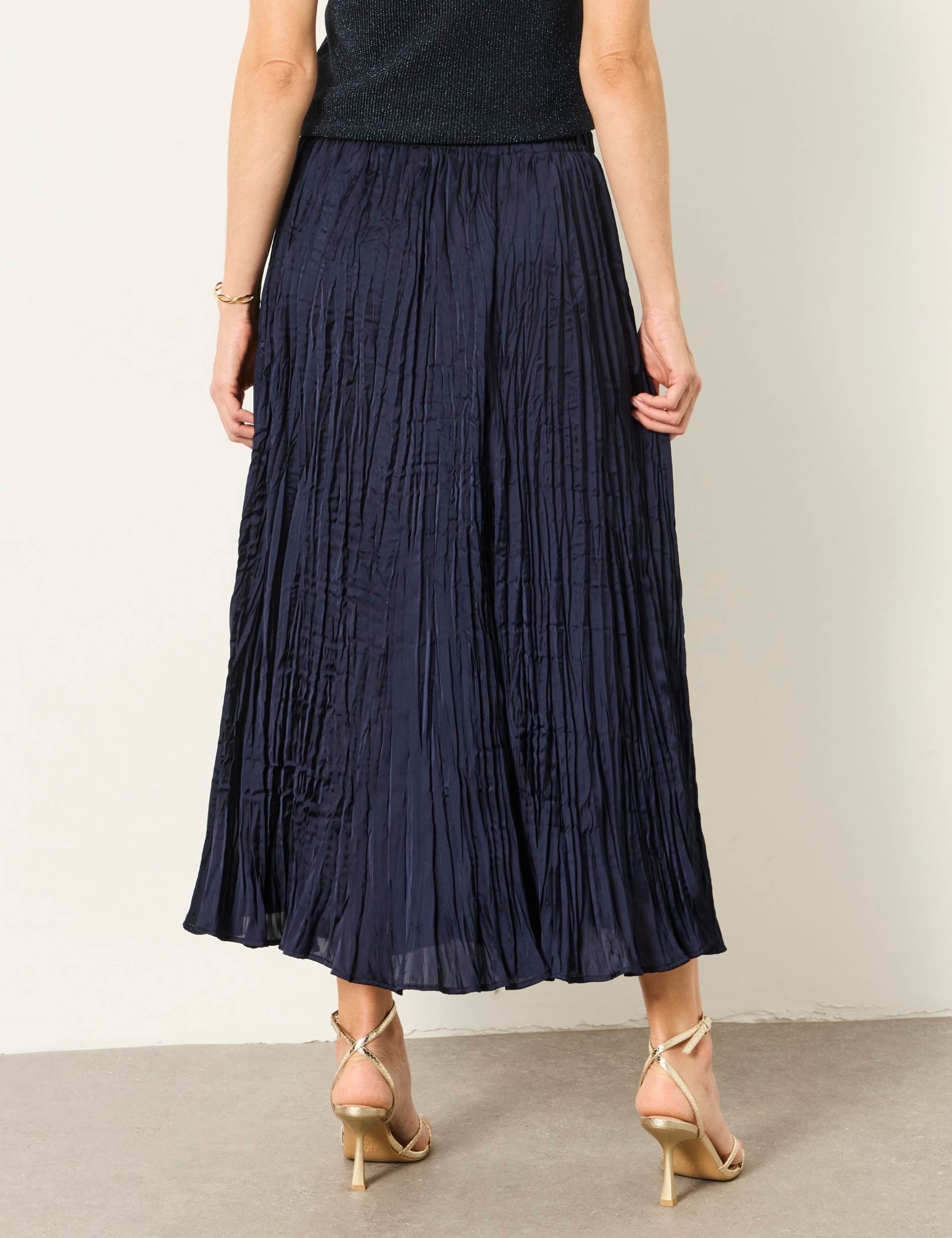 Textured Pleated Midi Skirt 5 of 6