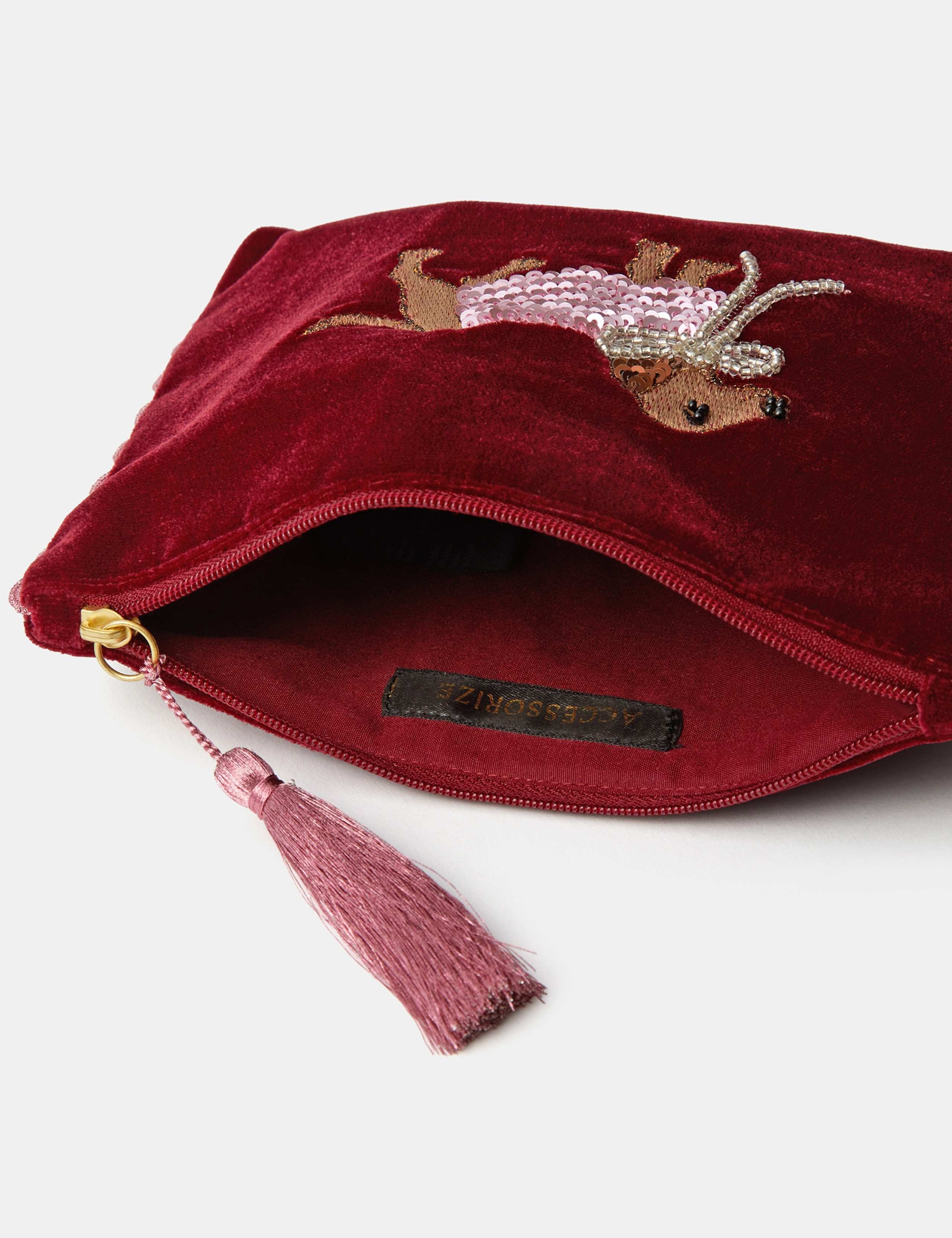 Sausage Dog Embellished Velvet Pouch 3 of 4