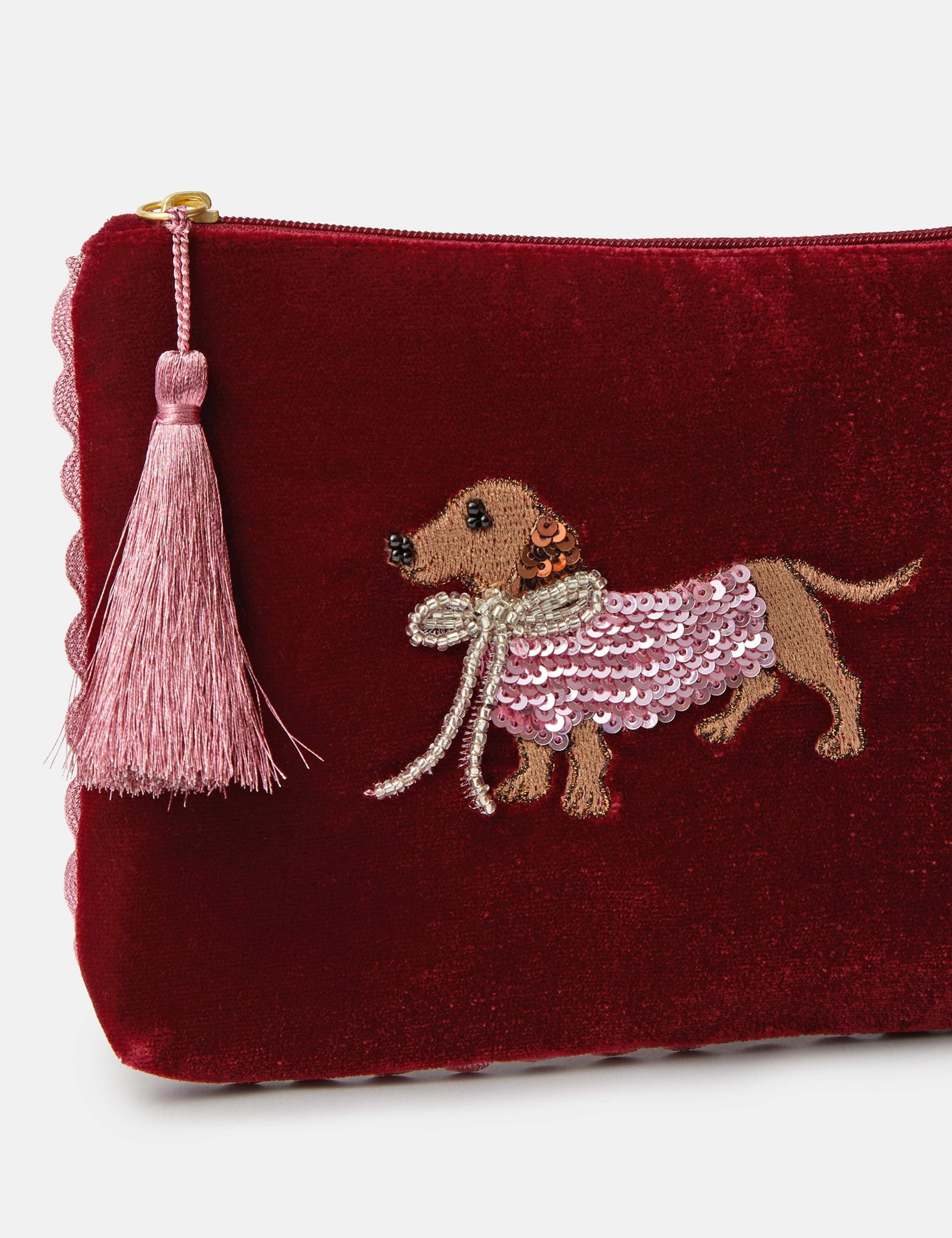 Sausage Dog Embellished Velvet Pouch 4 of 4