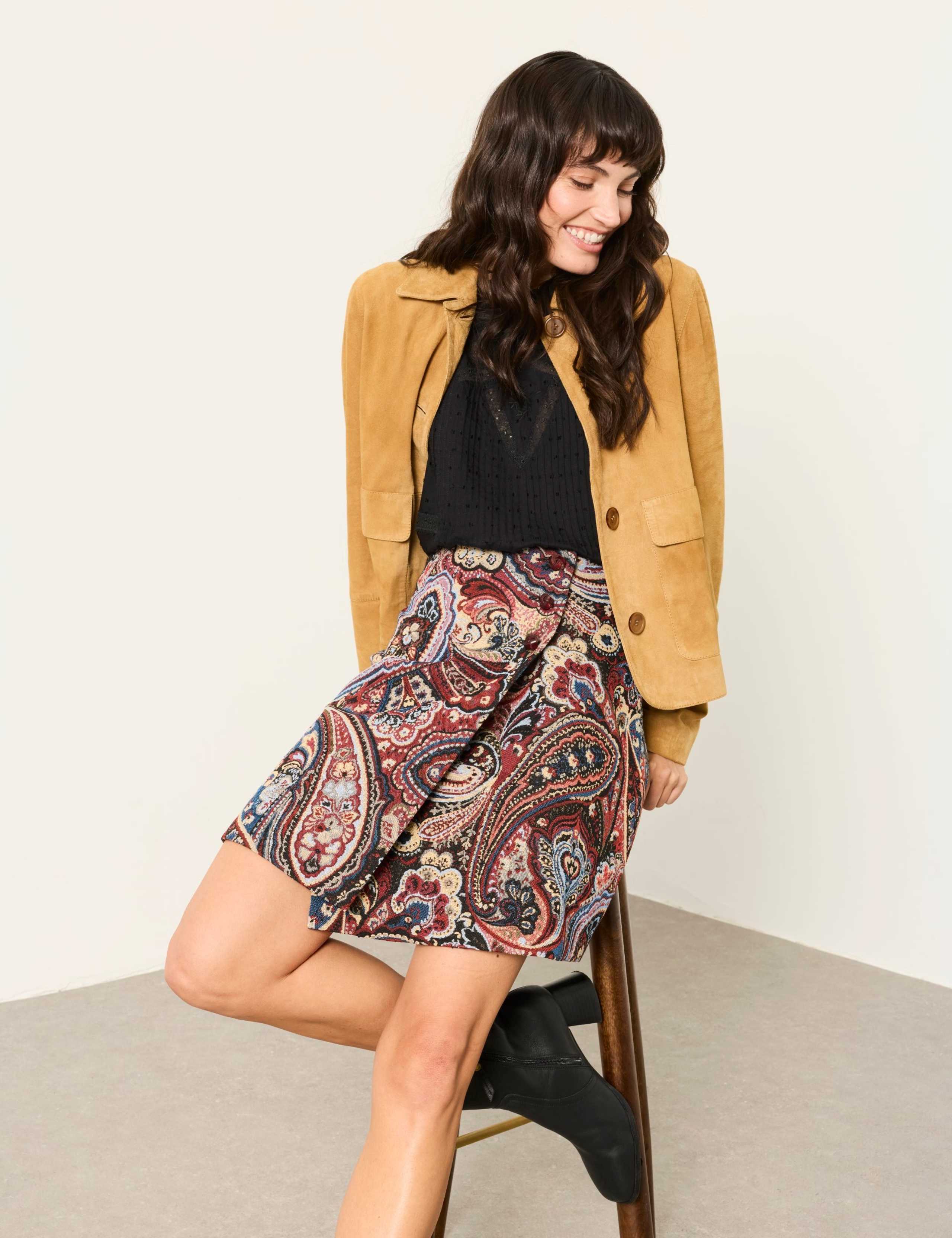 Jacquard Mini Wrap Skirt 4 of 6