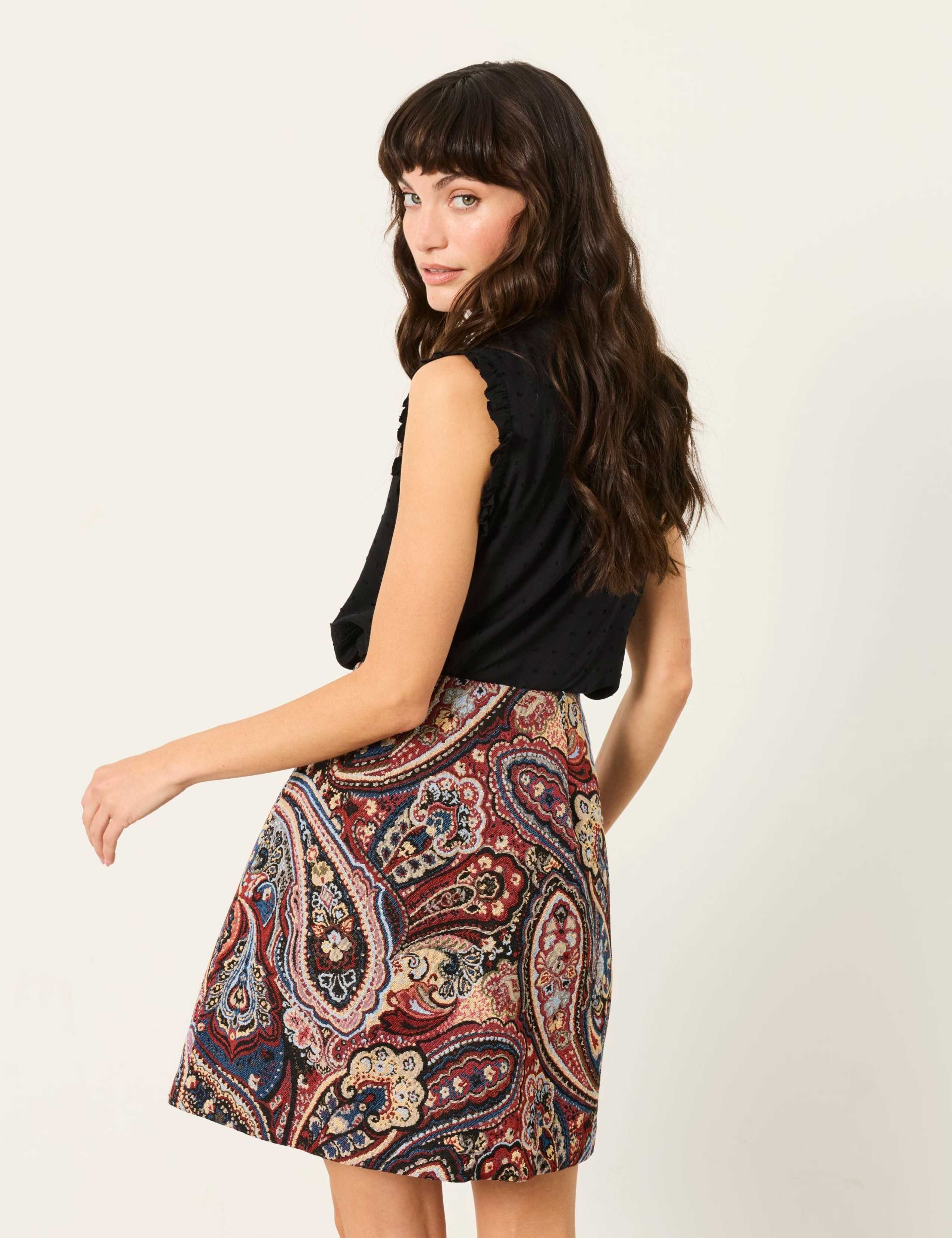 Jacquard Mini Wrap Skirt 5 of 6