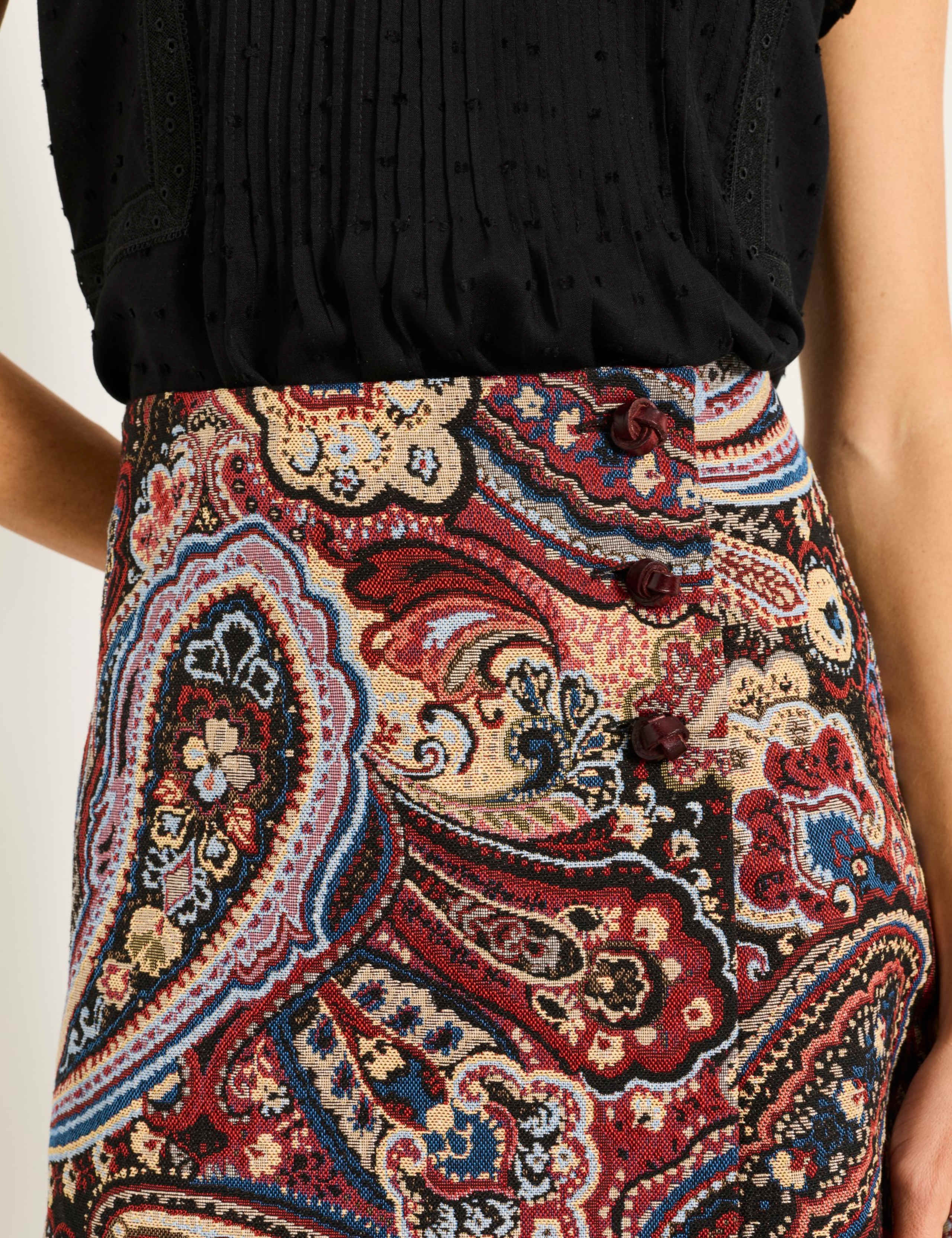 Jacquard Mini Wrap Skirt 6 of 6