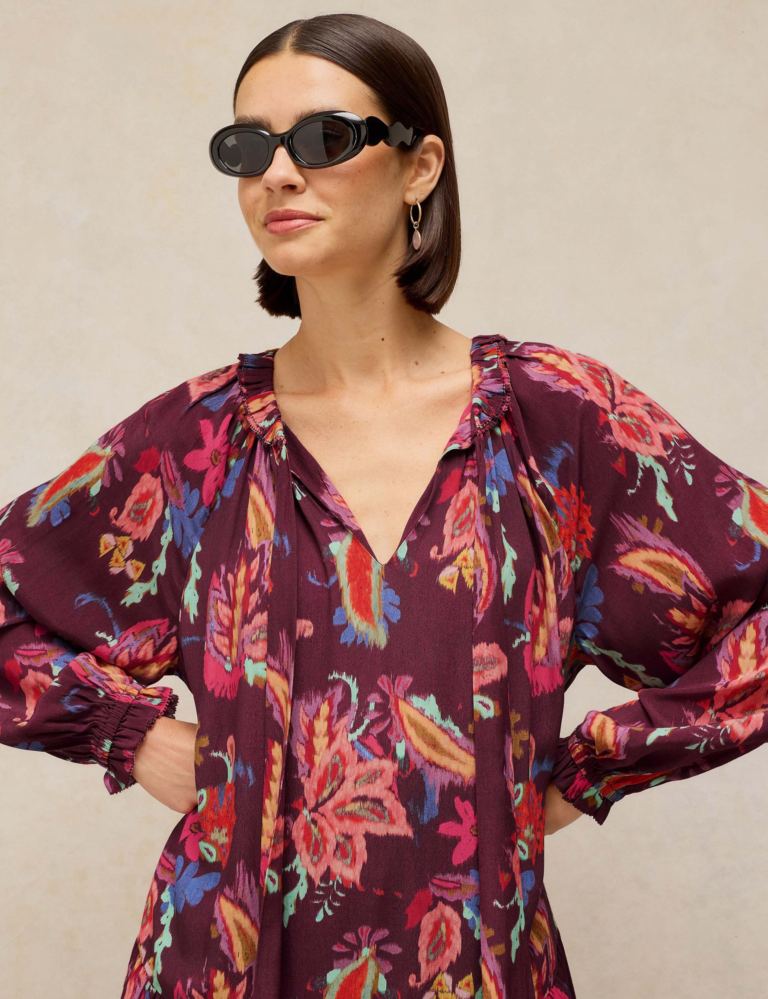 Printed Notch Neck Knee Length Dress 5 of 6