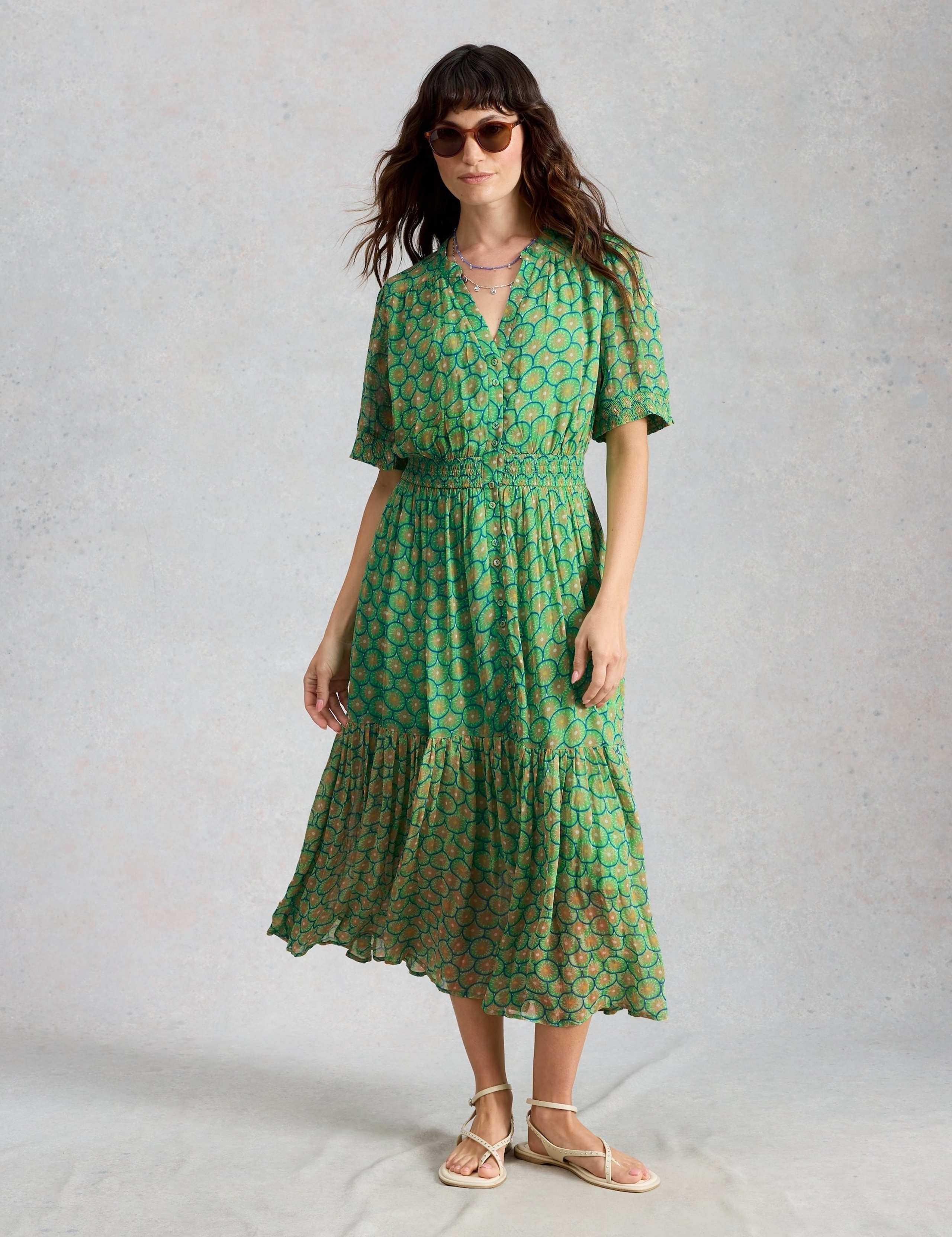 Floral Notch Neck Midaxi Tiered Dress 3 of 6