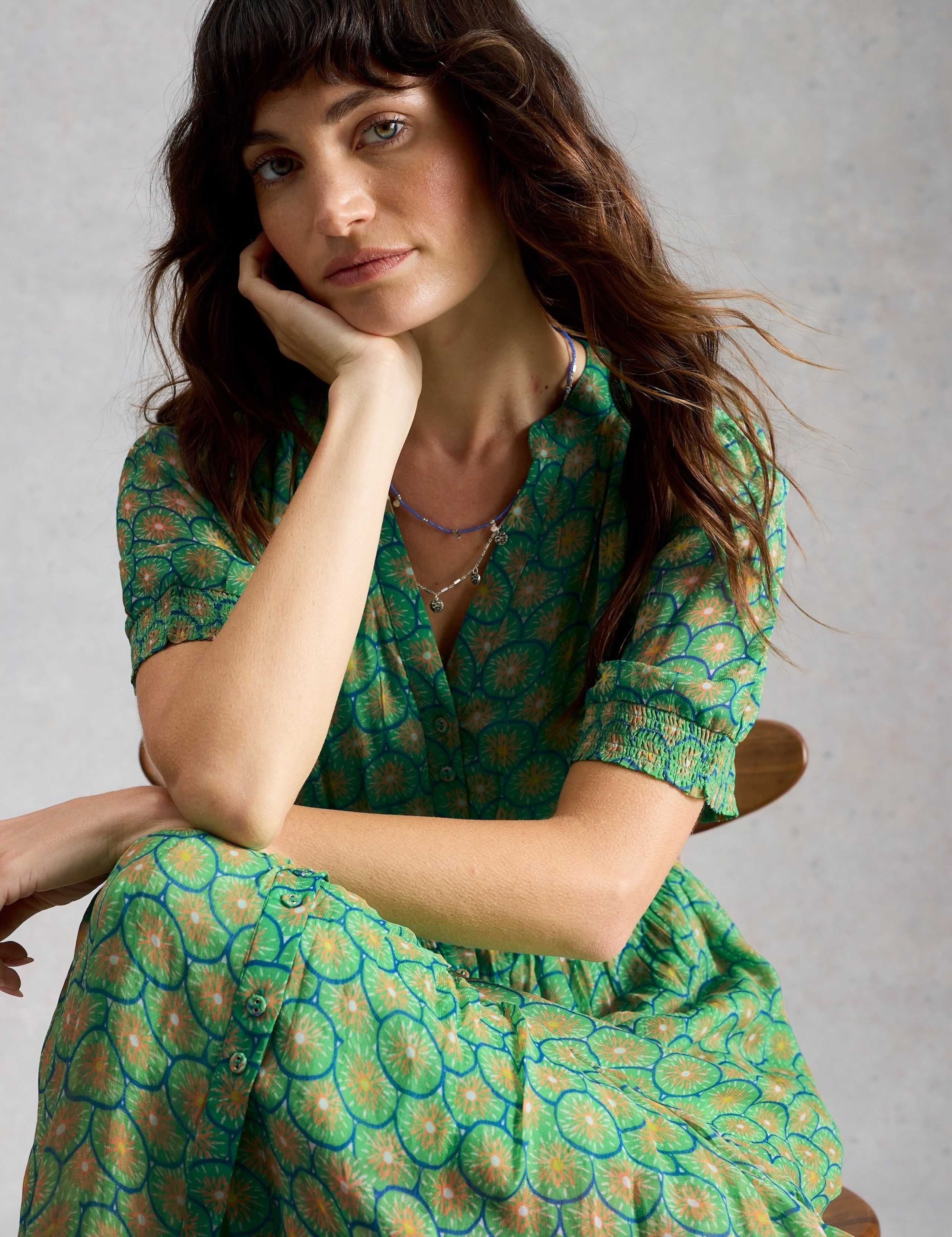 Floral Notch Neck Midaxi Tiered Dress 4 of 6