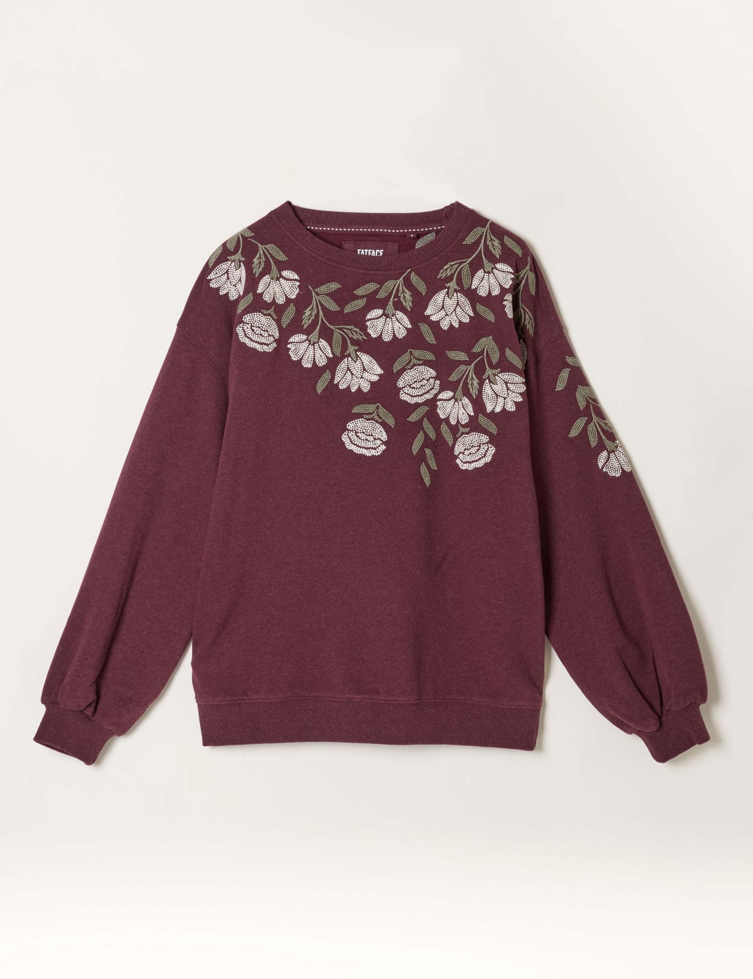 Pure Cotton Flower Embroidered Sweatshirt 2 of 5