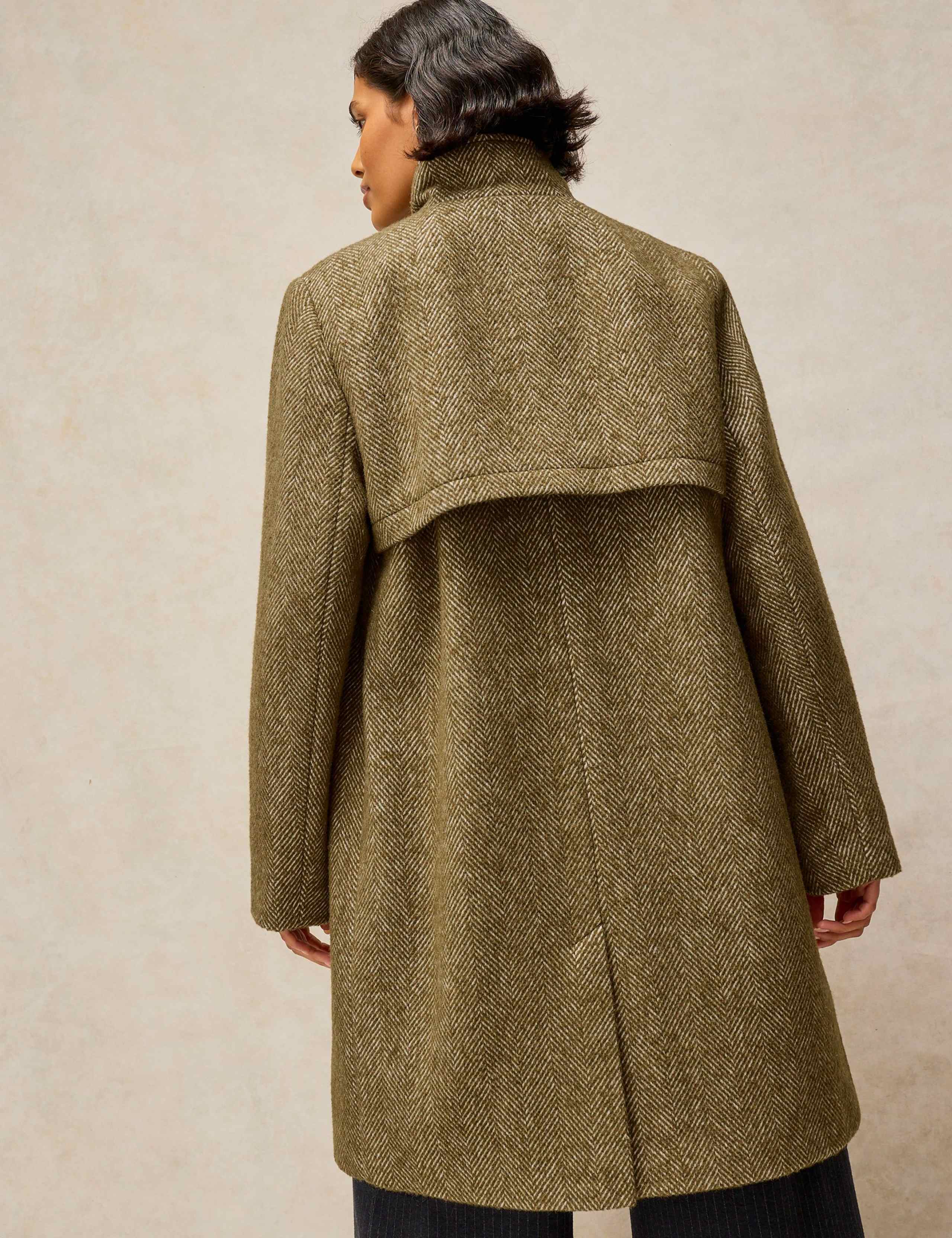 Tweed Printed Funnel Neck Coat 3 of 6