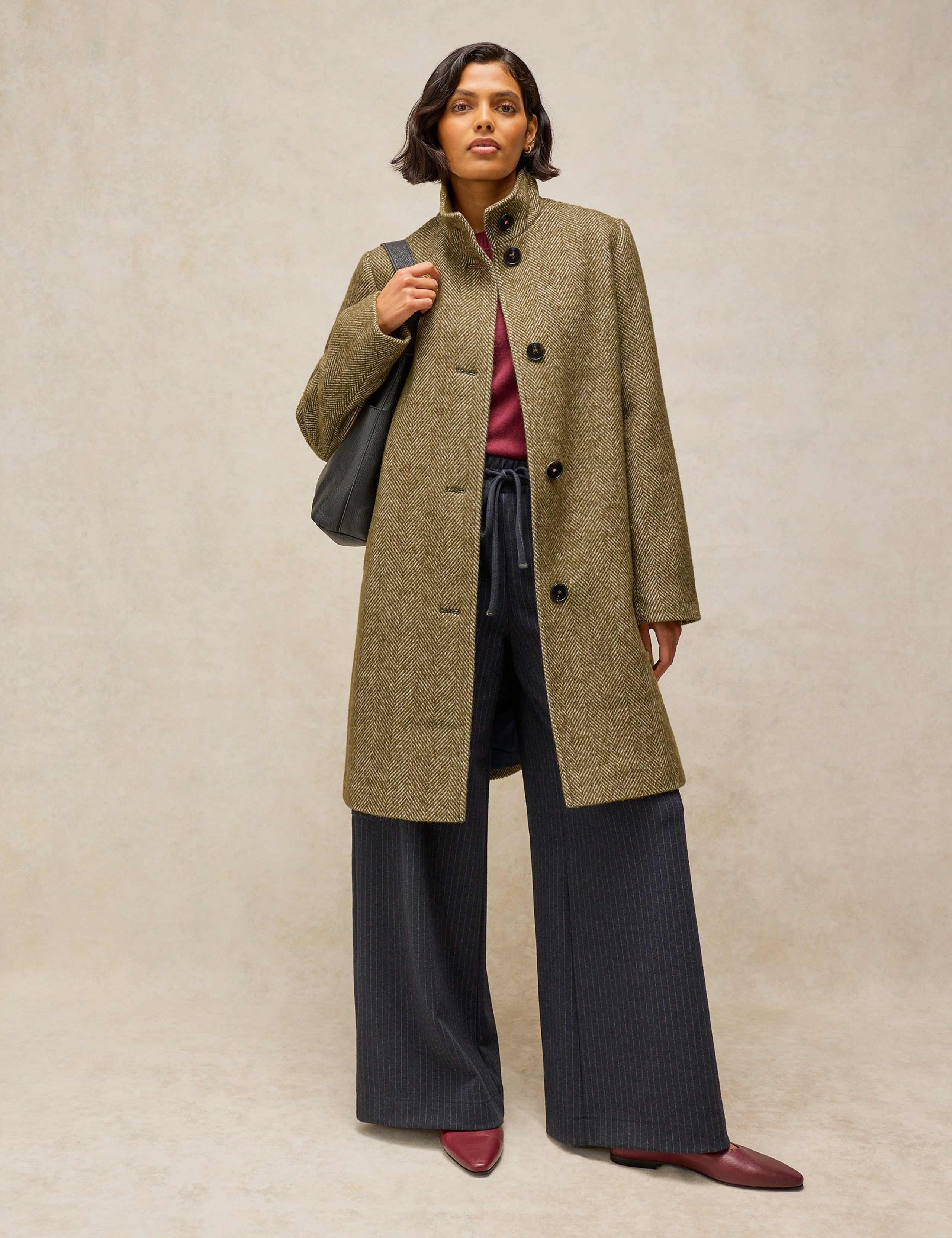 Tweed Printed Funnel Neck Coat 4 of 6