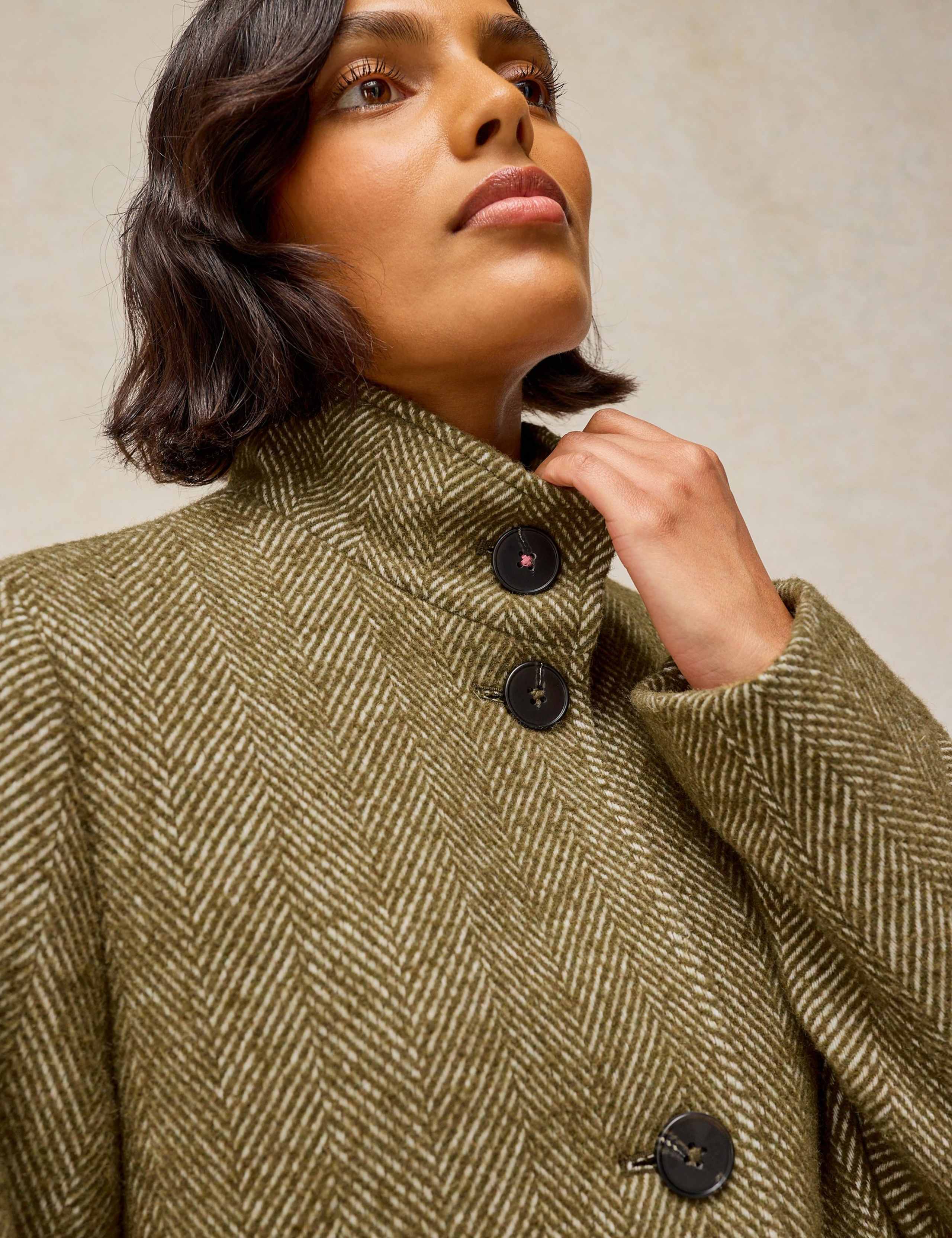 Tweed Printed Funnel Neck Coat 5 of 6