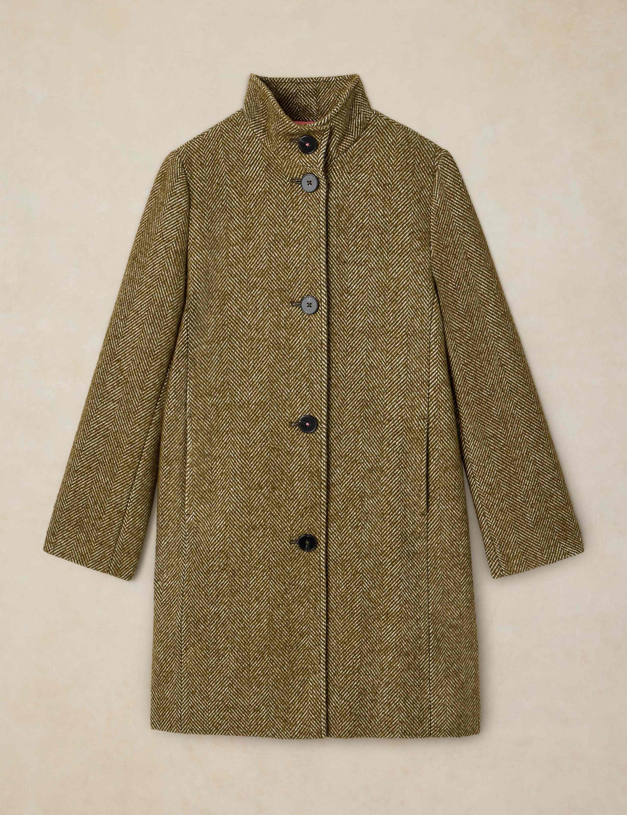 Tweed Printed Funnel Neck Coat 2 of 6