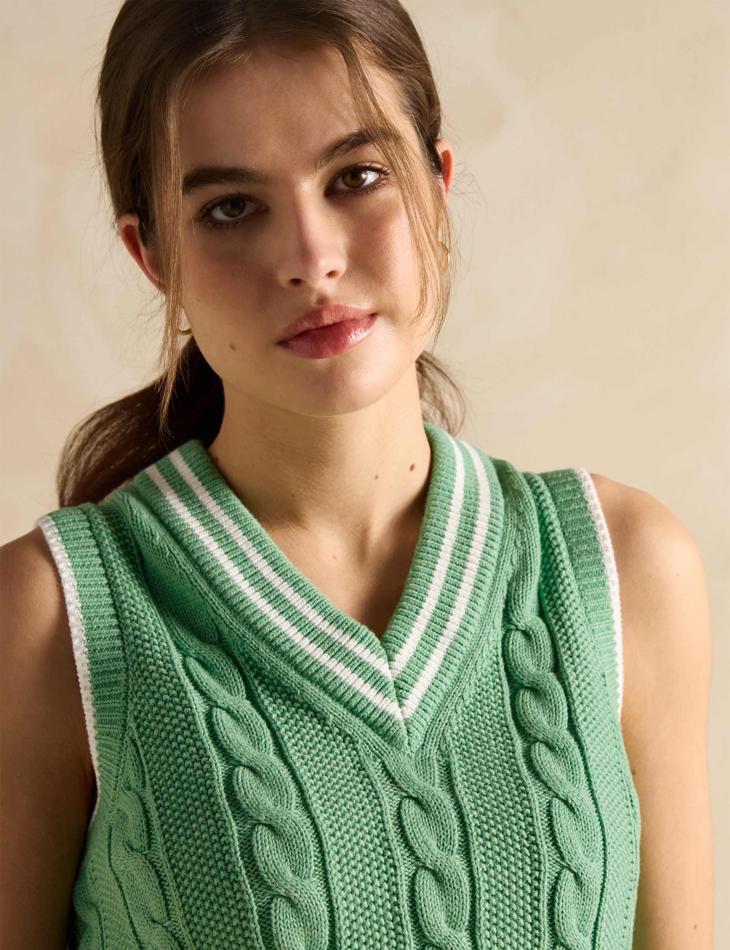 Pure Cotton V-Neck Knitted Vest 3 of 4