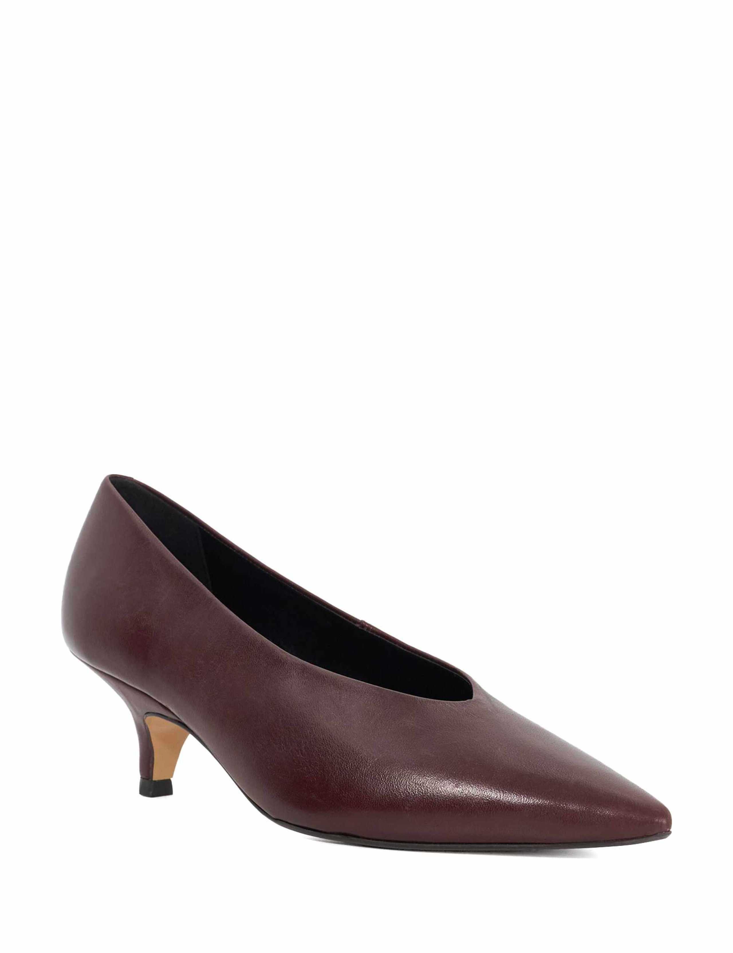 Leather Kitten Heel Court Shoes 2 of 5