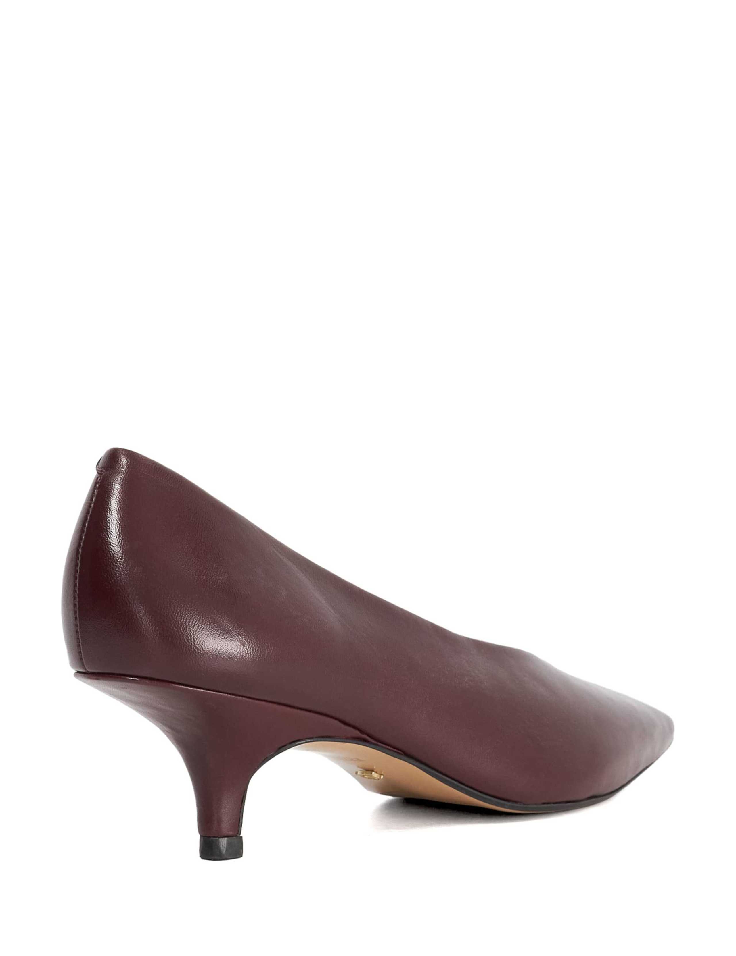 Leather Kitten Heel Court Shoes 3 of 5