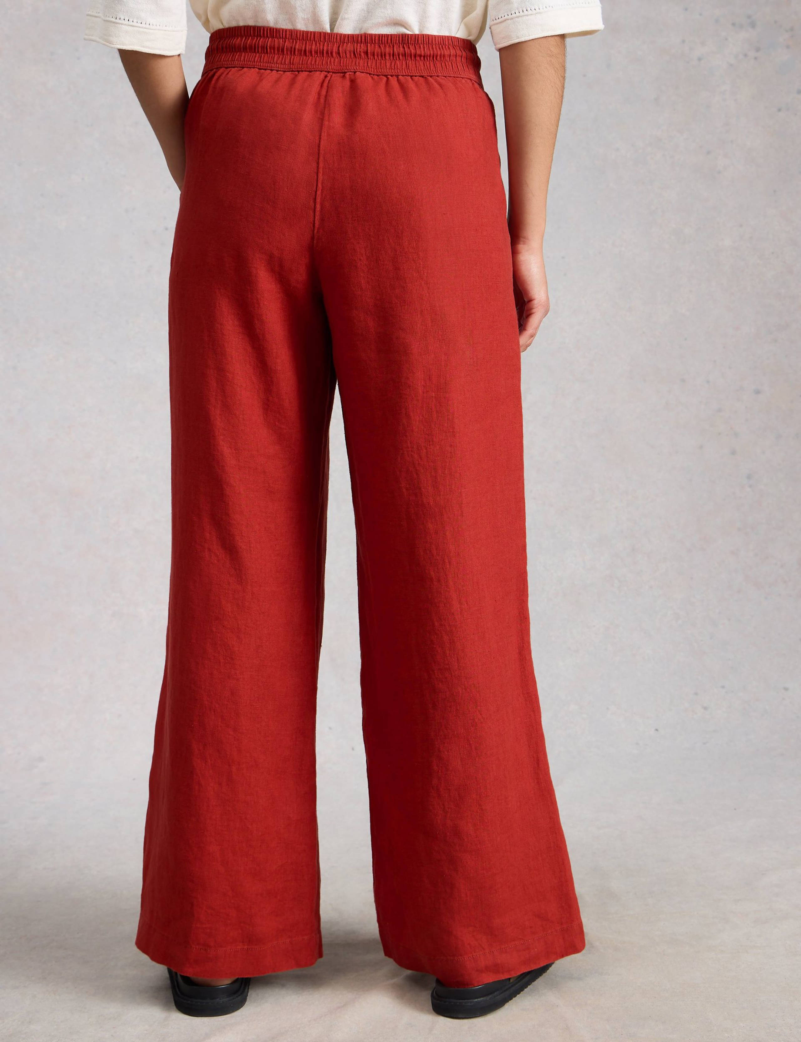 Pure Linen Printed Wide Leg Trousers 3 of 6