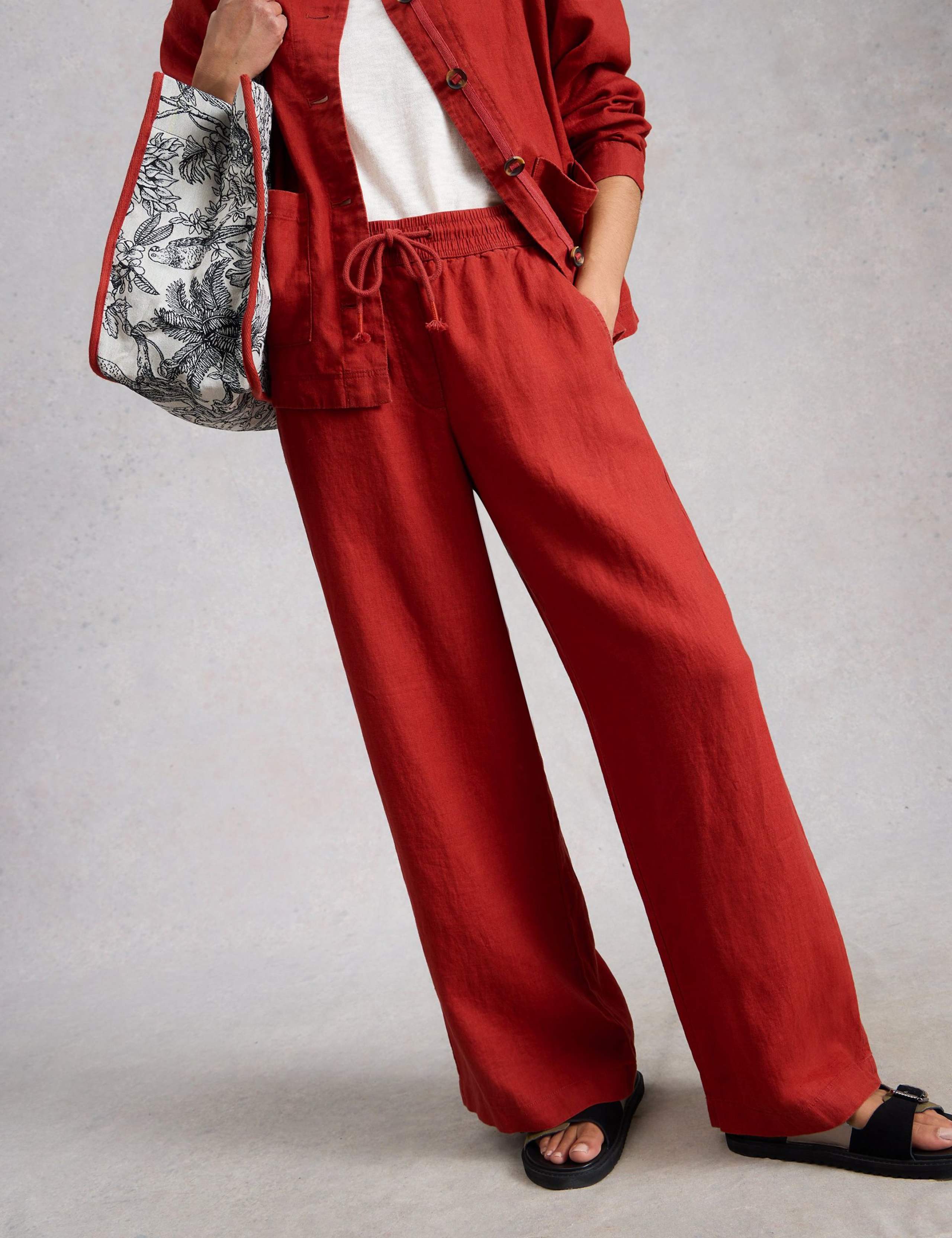 Pure Linen Printed Wide Leg Trousers 5 of 6