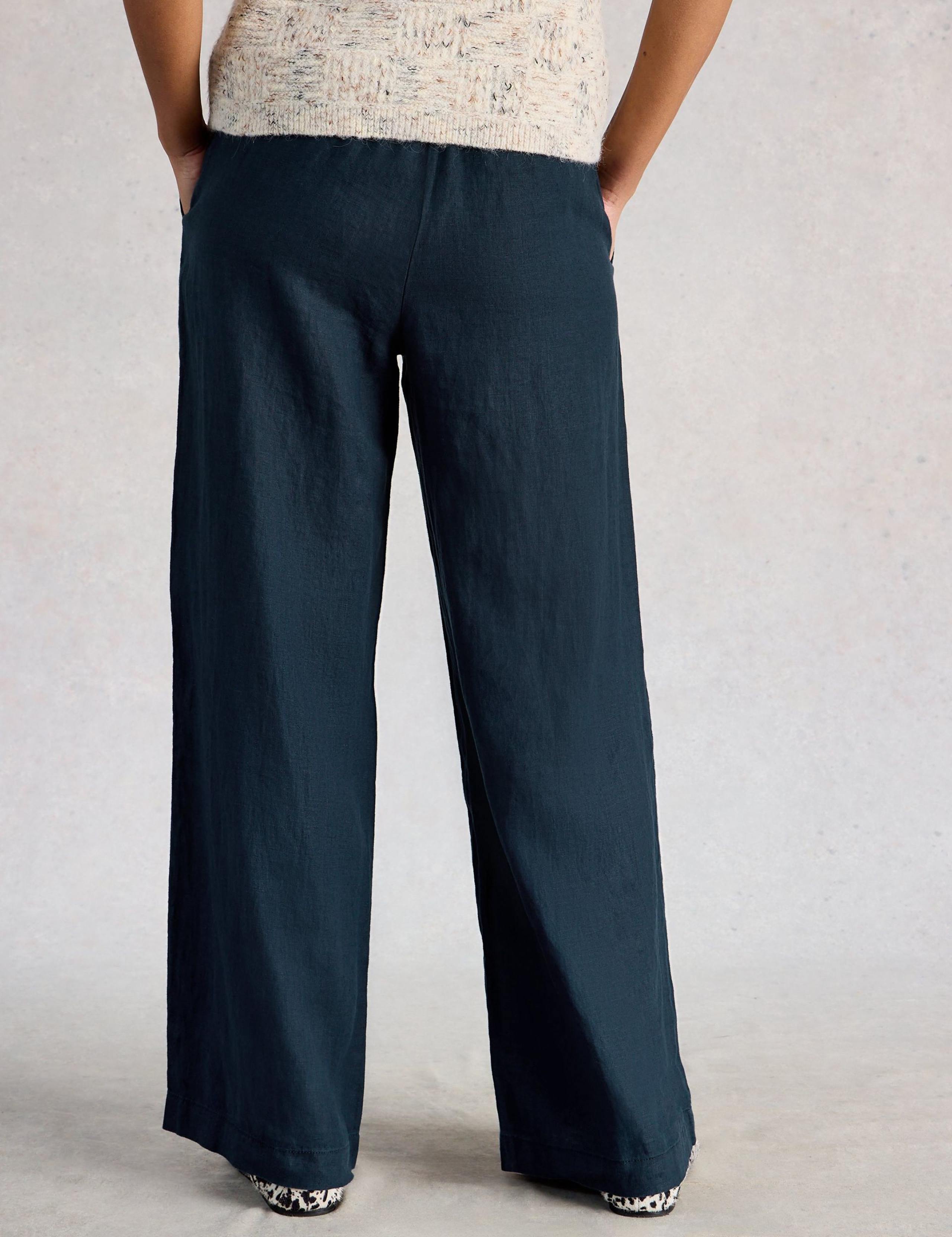 Pure Linen Printed Wide Leg Trousers 3 of 6