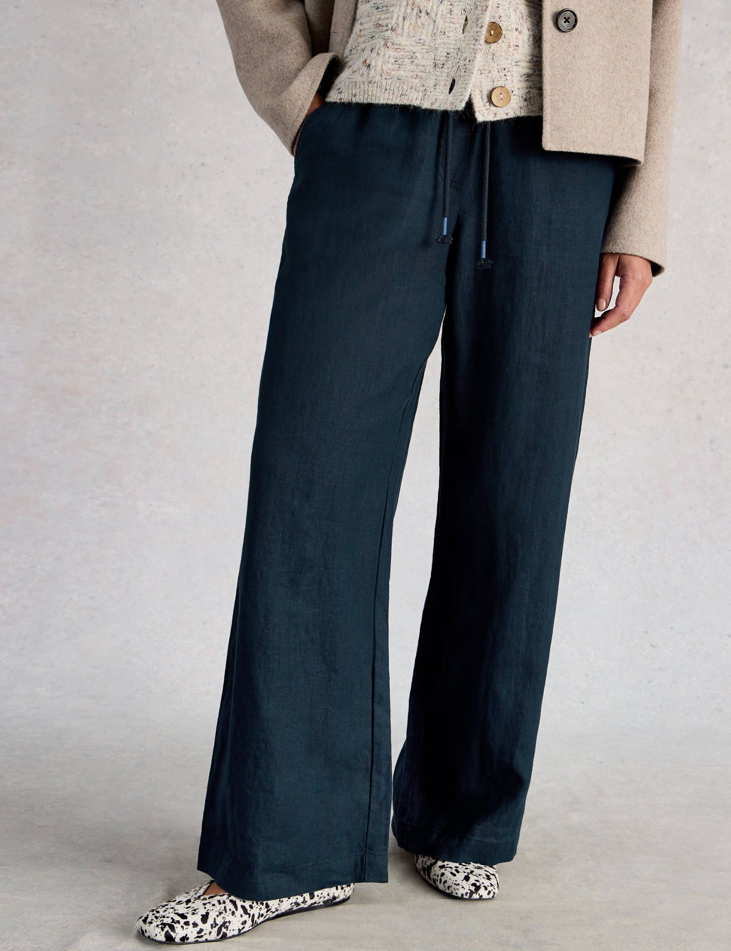 Pure Linen Printed Wide Leg Trousers 4 of 6